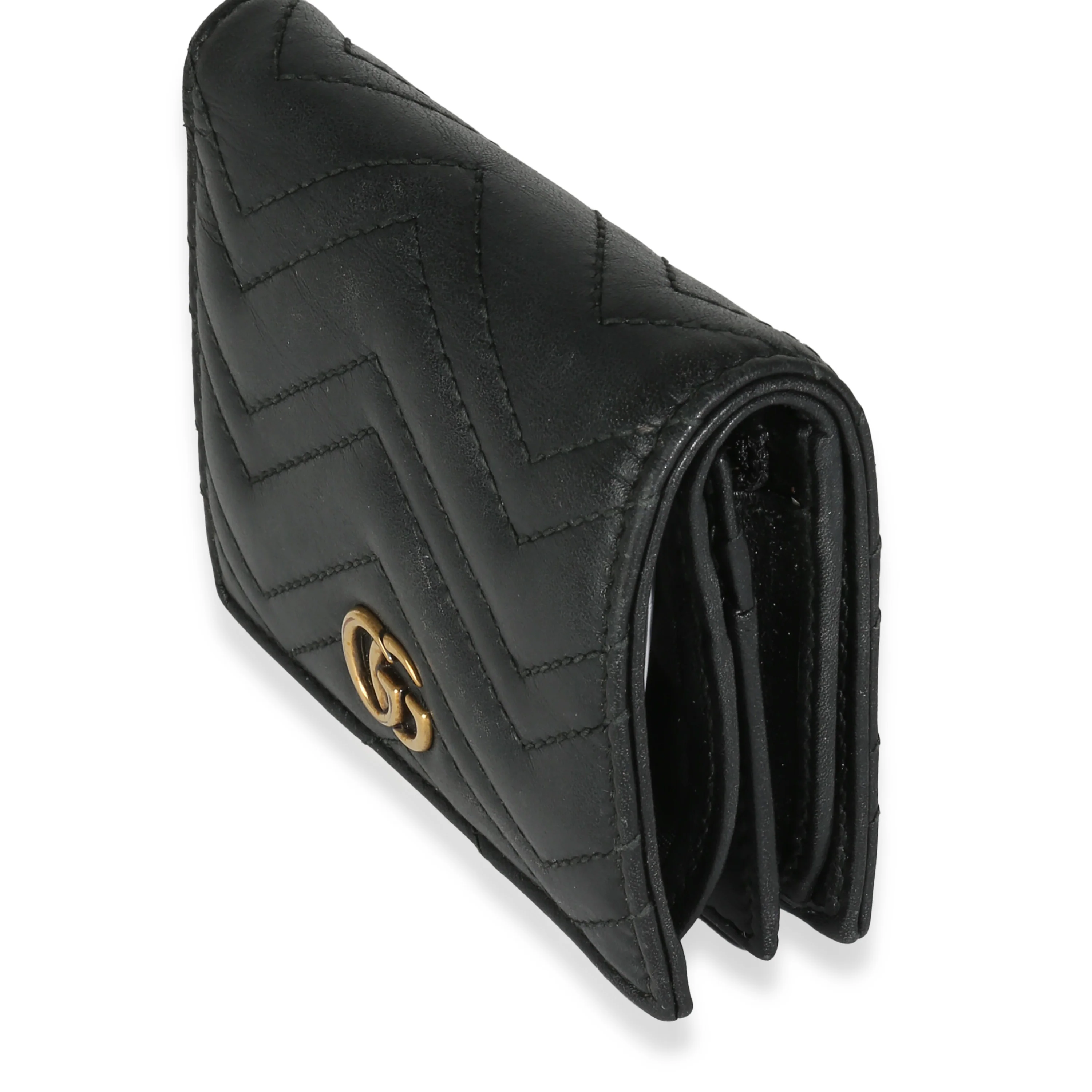 Black Matelasse GG Marmont Card Case Wallet - Image 2