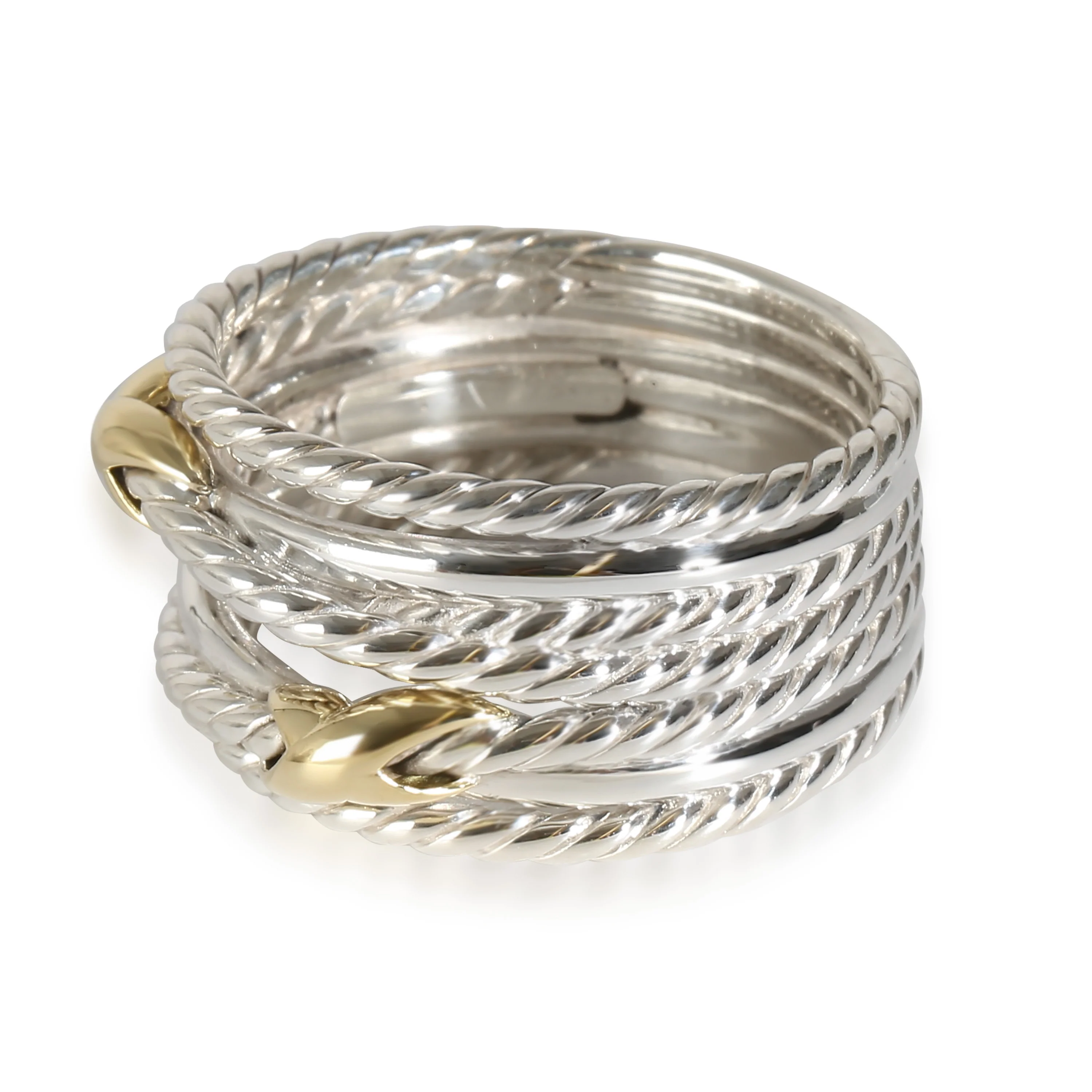 Crossover Ring in 18k Yellow Gold/Sterling Silver - Image 2