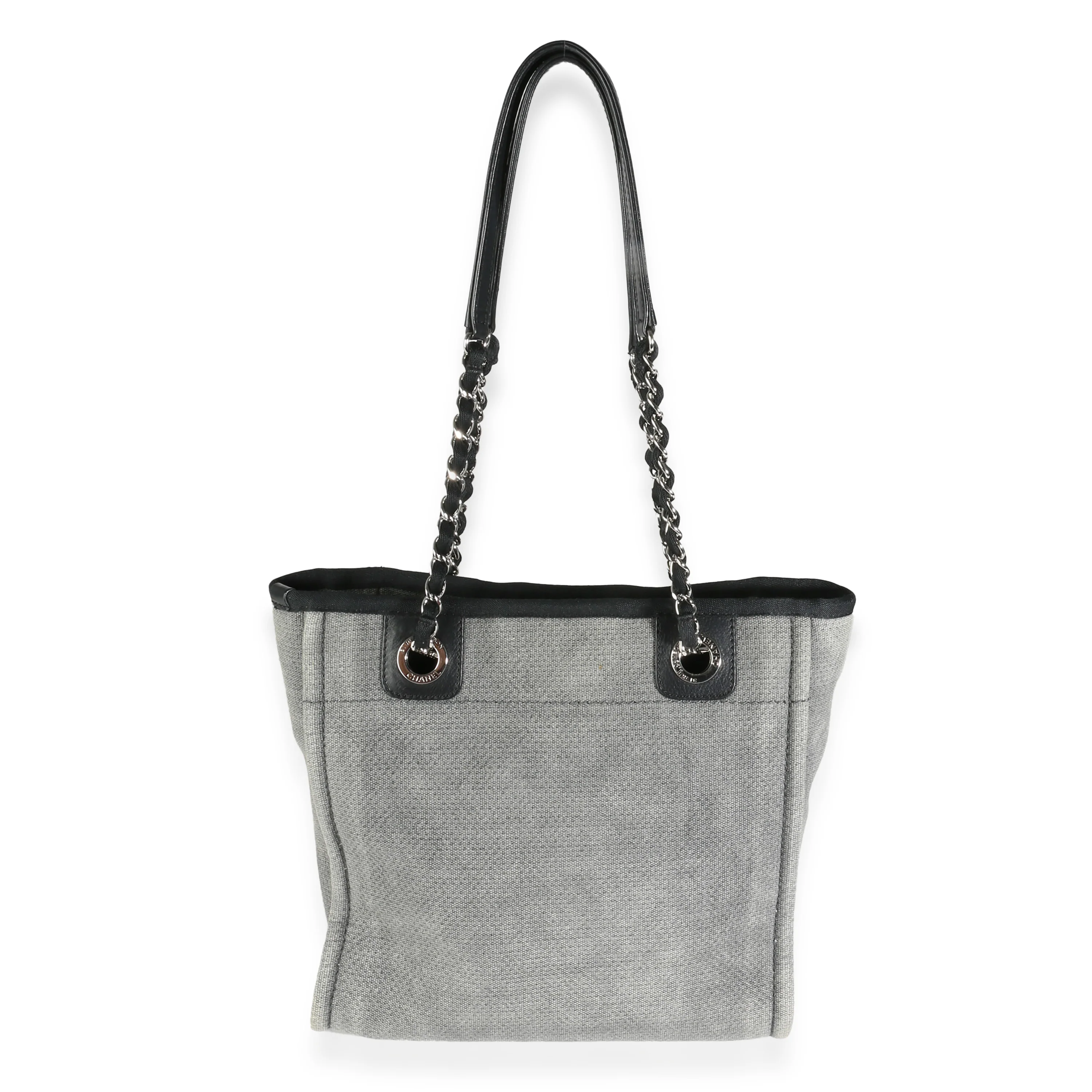 Grey Canvas Small Deauville Tote - Image 4