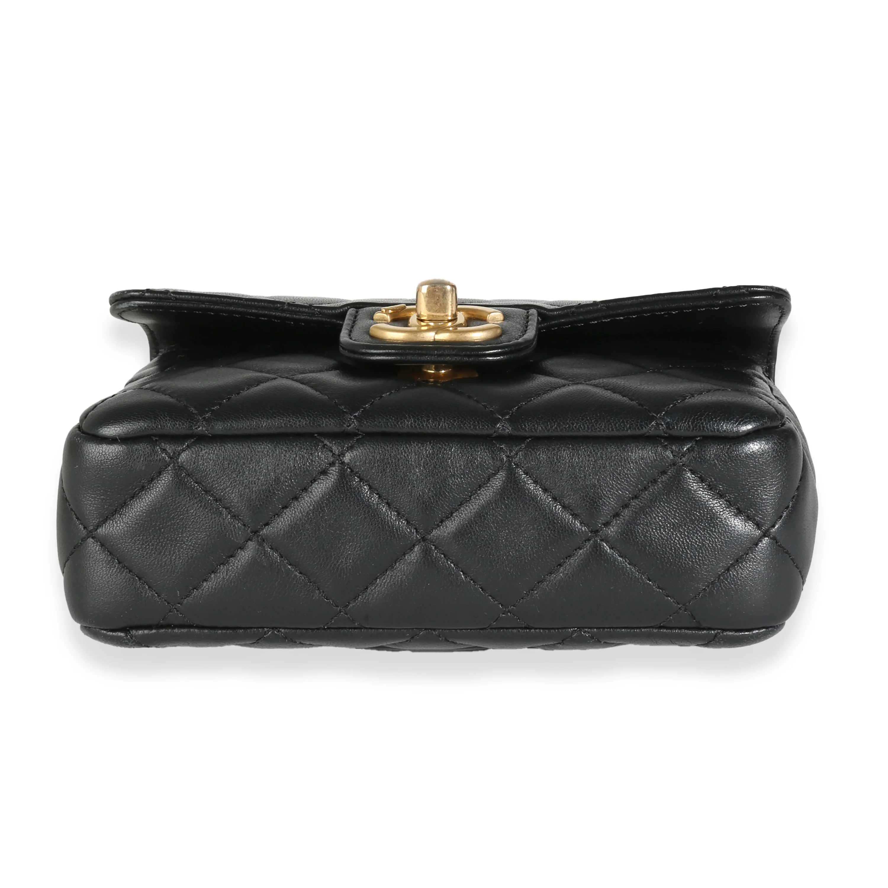 Black Quilted Lambskin Enamel Coco Chanel Mini Flap Bag - Image 5