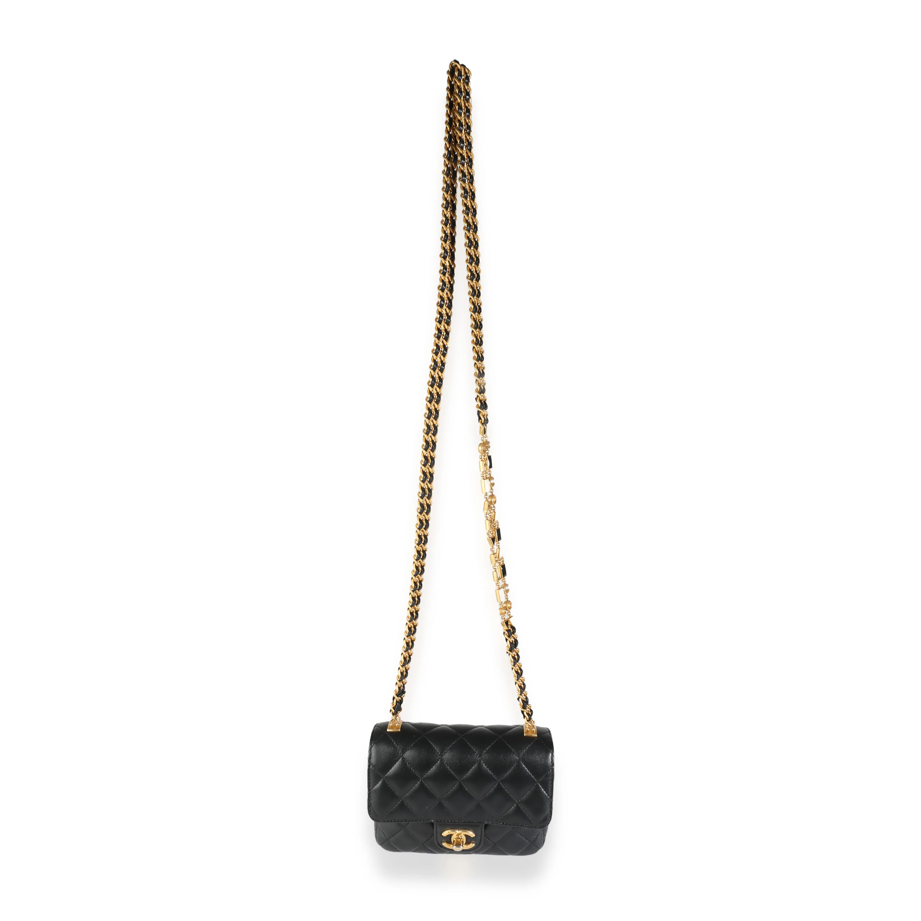 Black Quilted Lambskin Enamel Coco Chanel Mini Flap Bag - Image 8