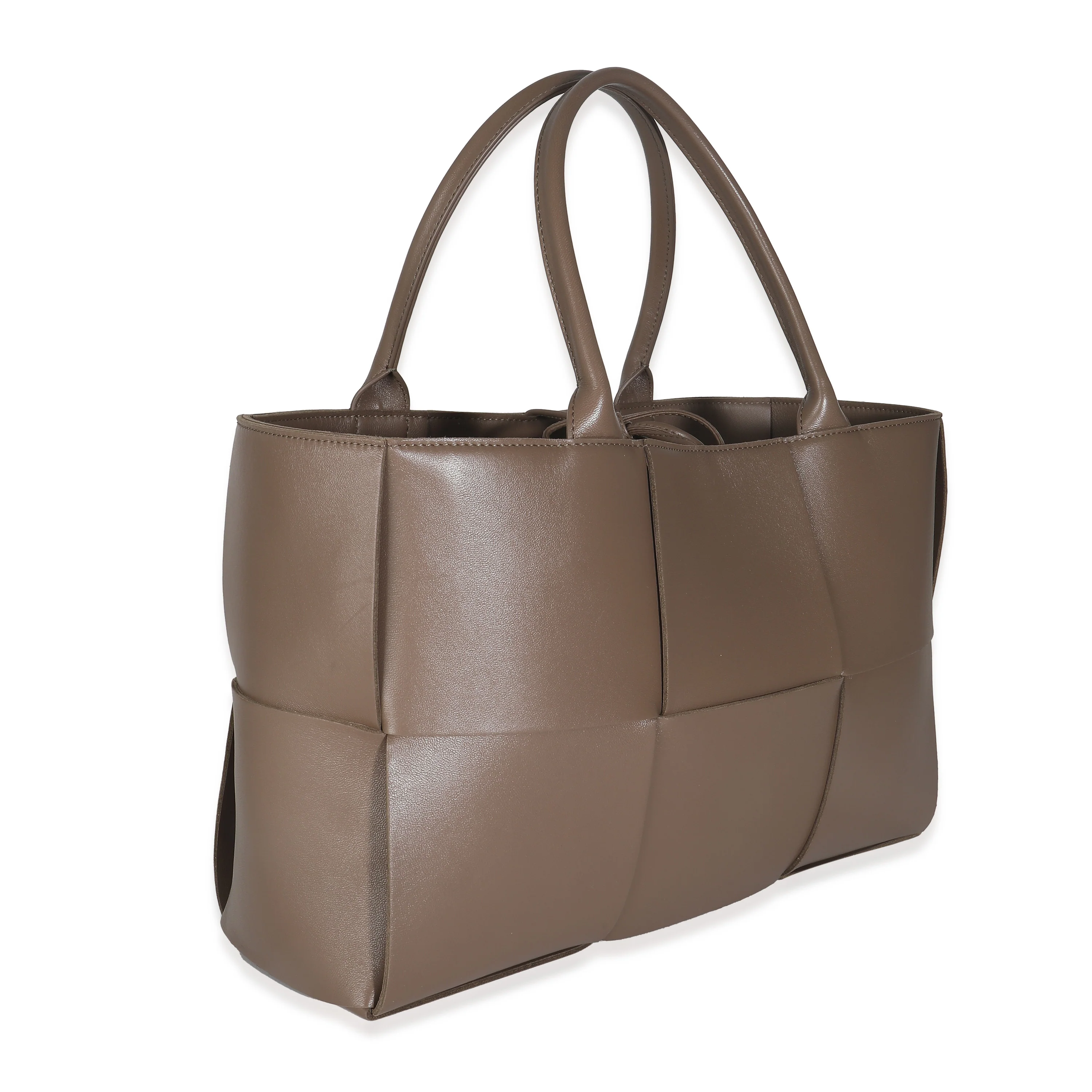 Taupe Nappa Intrecciato Arco Tote - Image 3