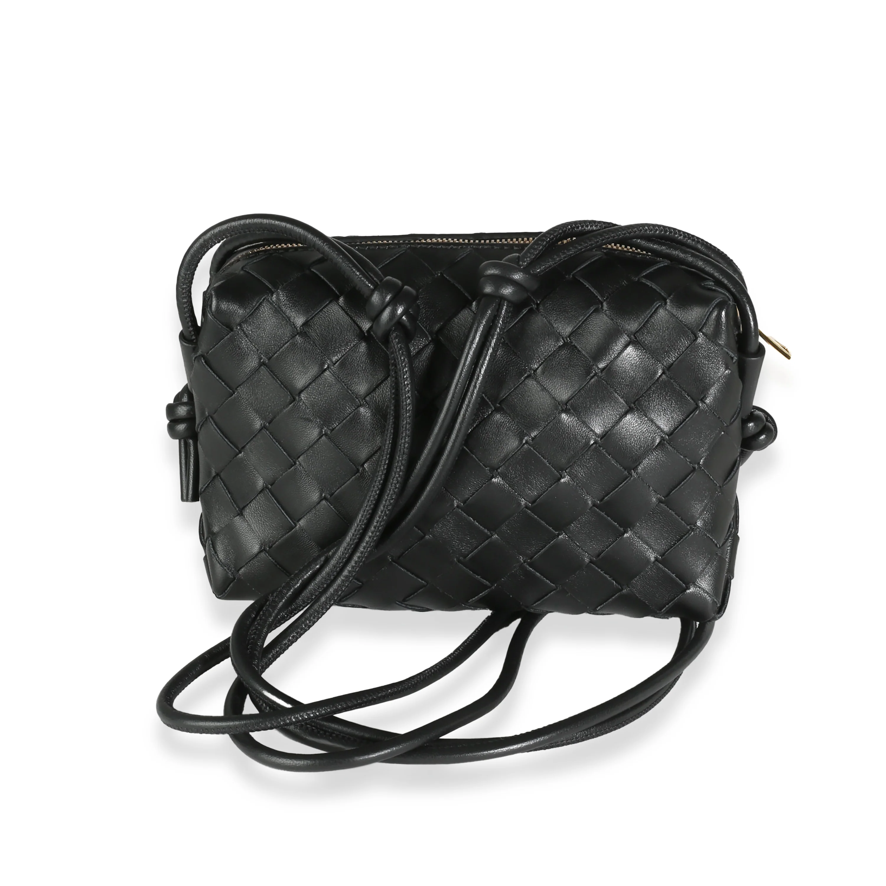 Black Nappa Intrecciato Mini Loop Camera Bag - Image 5