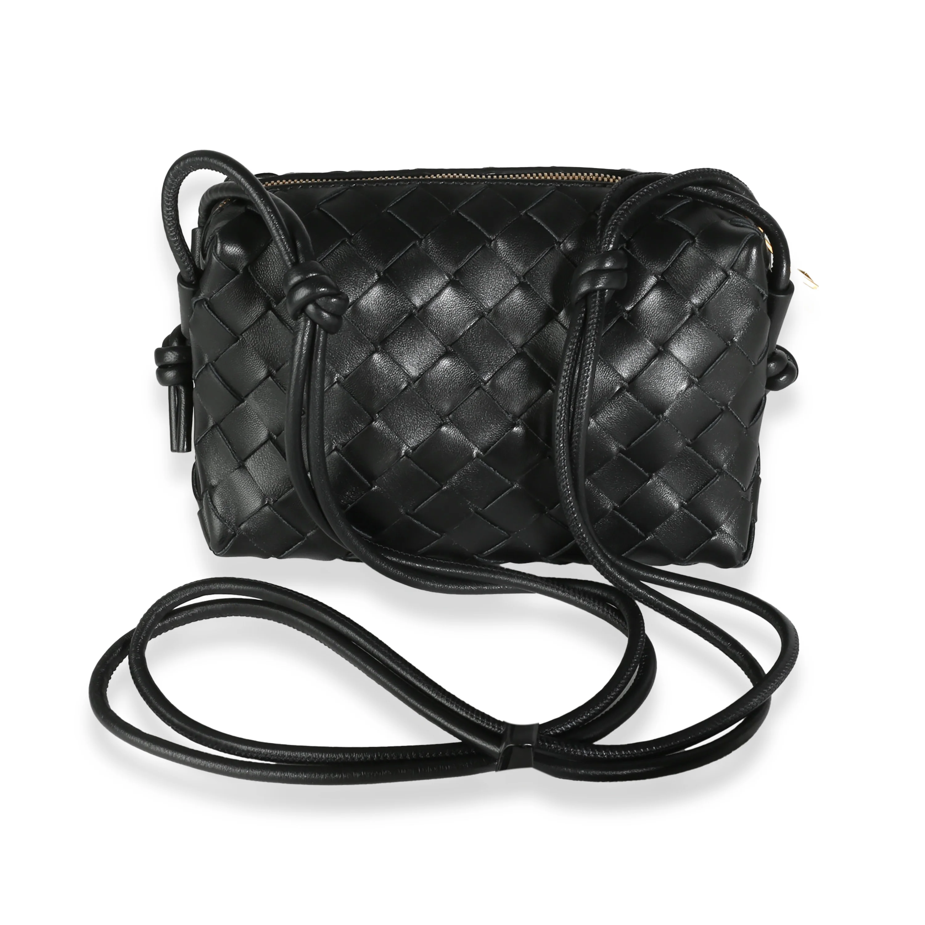 Black Nappa Intrecciato Mini Loop Camera Bag - Image 7