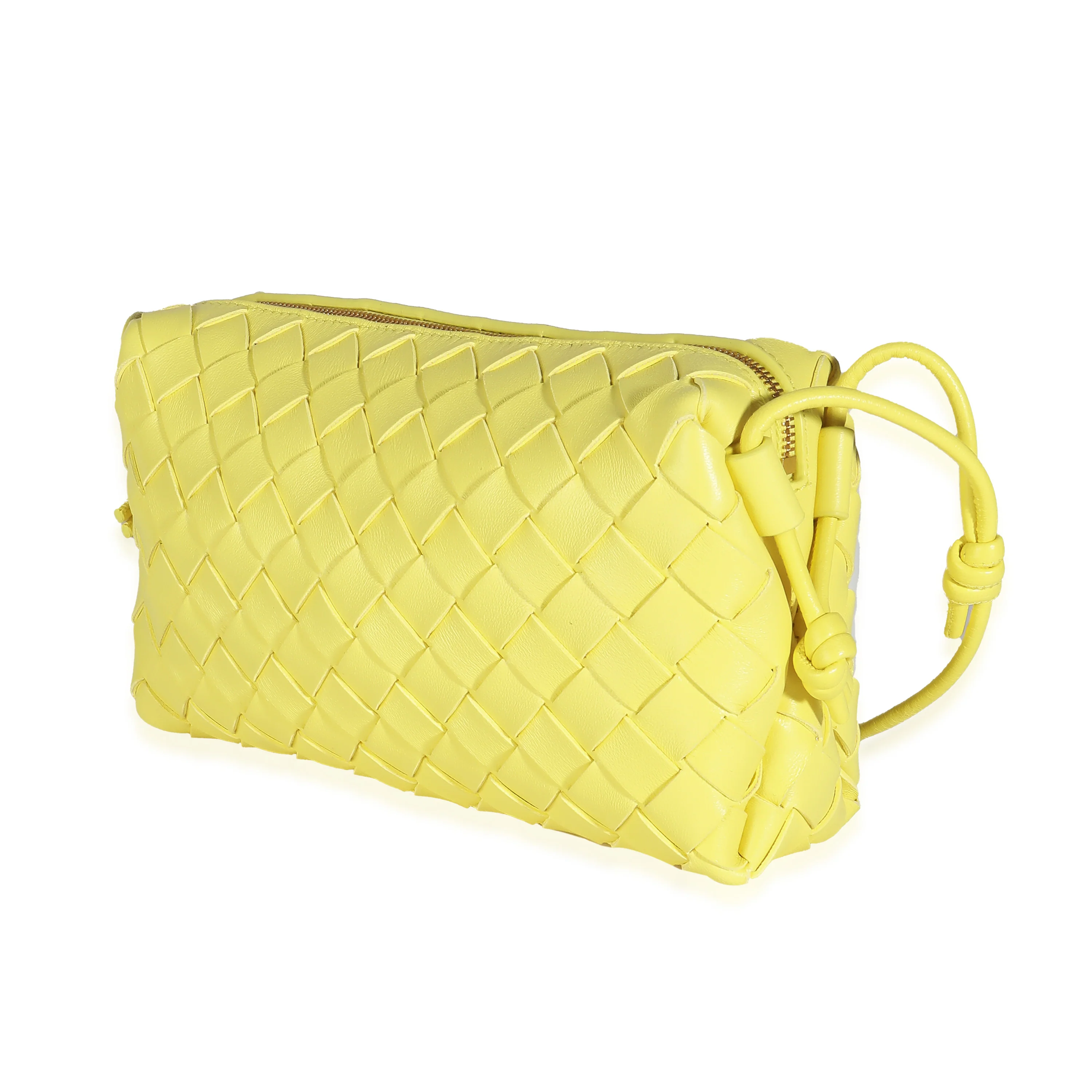 Yellow Nappa Intrecciato East West Loop Camera Bag - Image 2