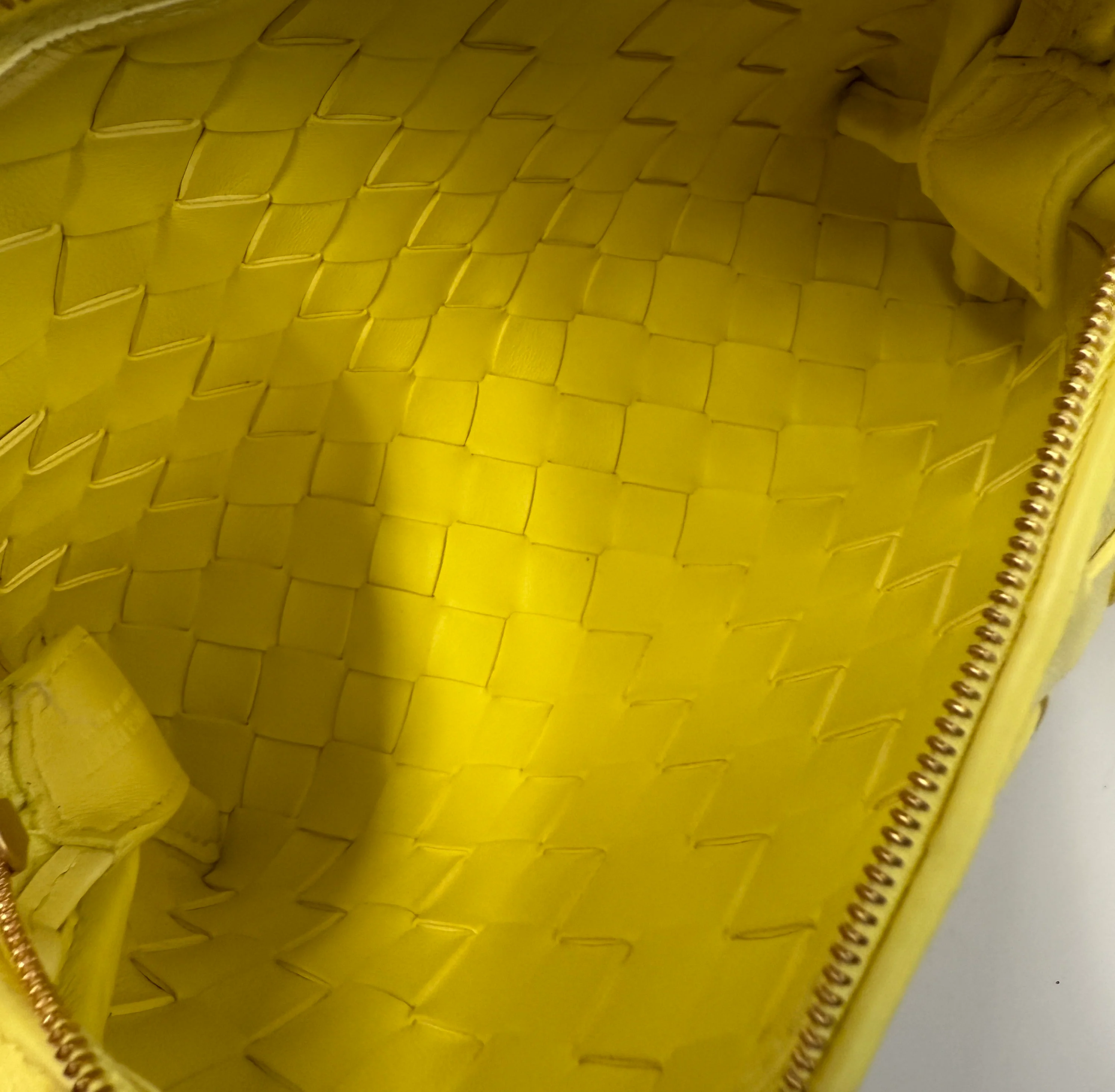Yellow Nappa Intrecciato East West Loop Camera Bag - Image 7