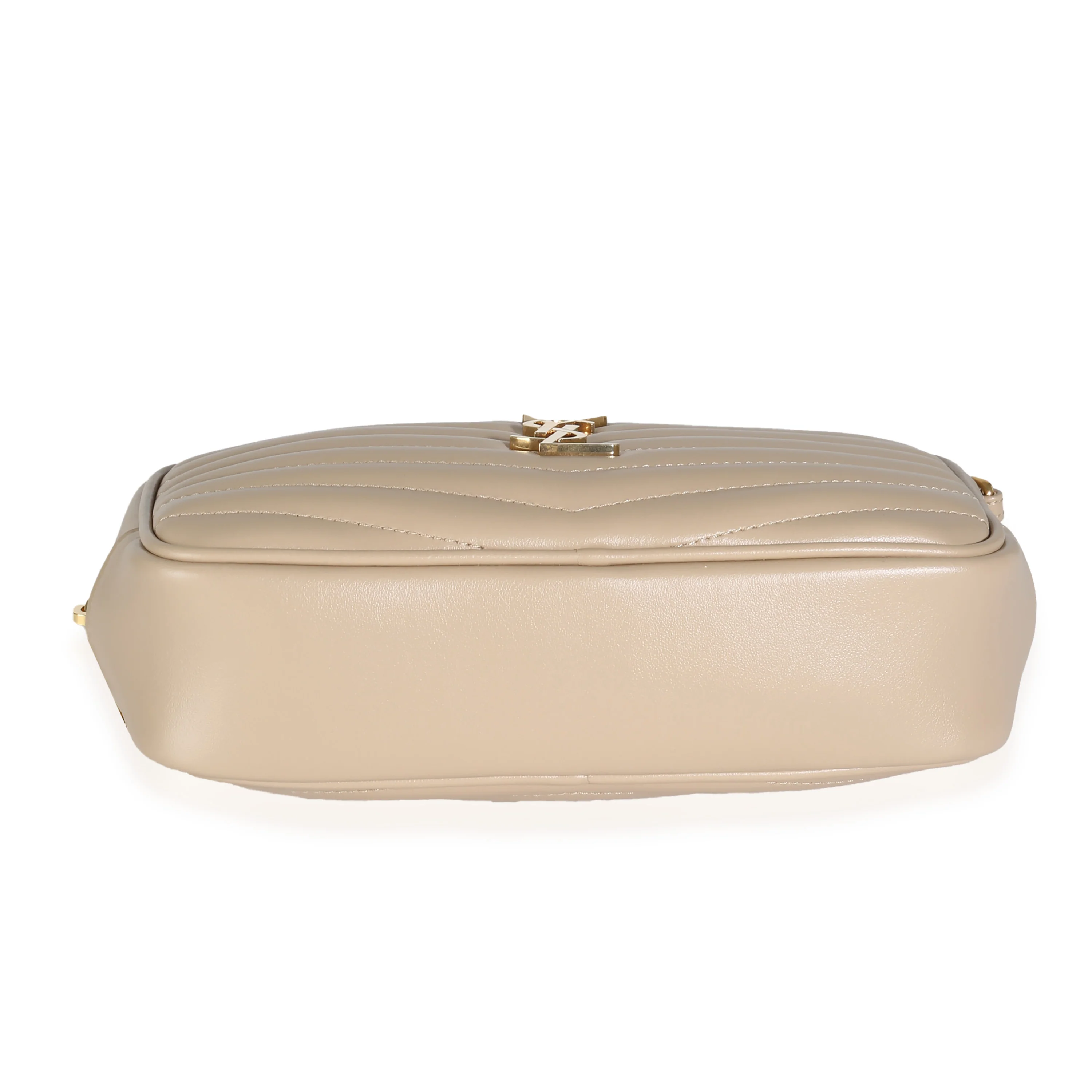 Dark Beige Chevron Calfskin Mini Lou Crossbody Bag - Image 5