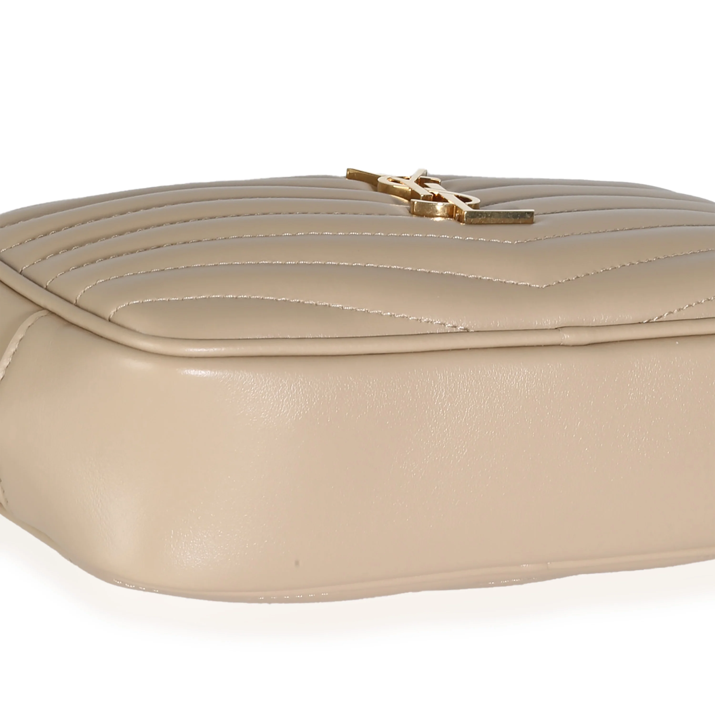 Dark Beige Chevron Calfskin Mini Lou Crossbody Bag - Image 6