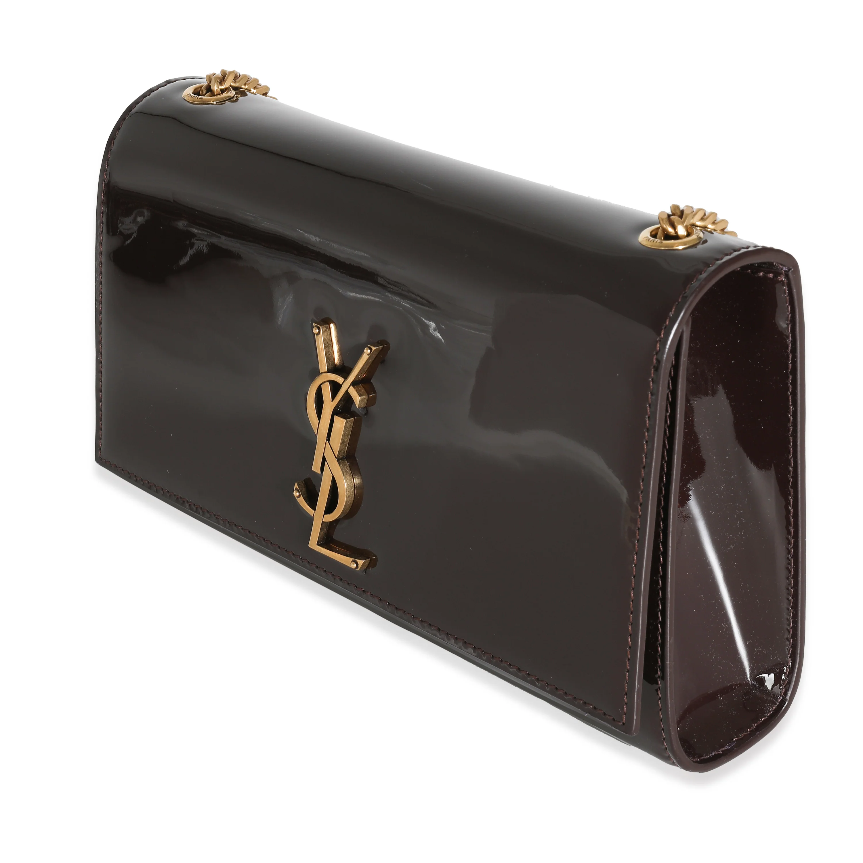 Spicy Chocolate Patent Medium Kate Chain Bag - Image 2