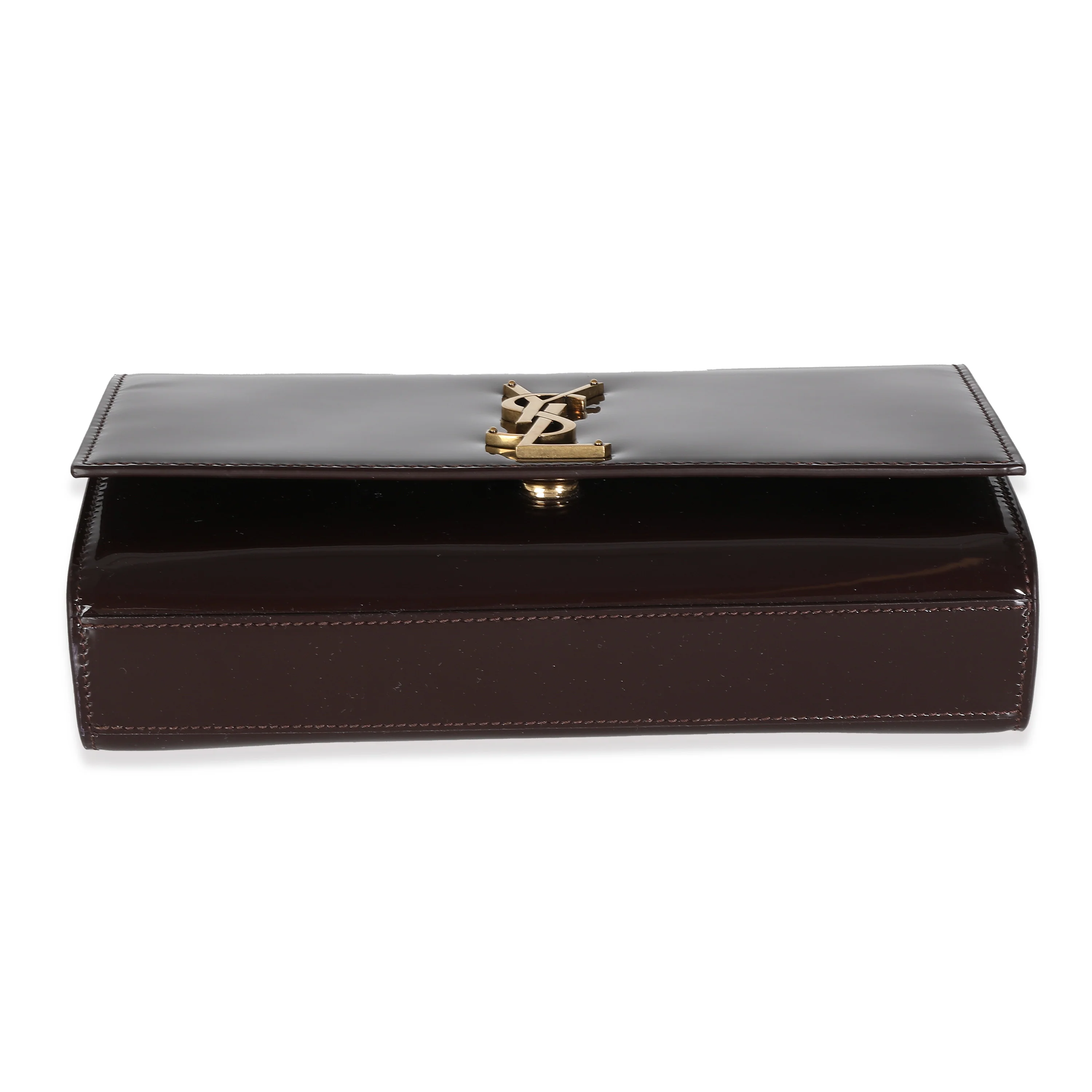 Spicy Chocolate Patent Medium Kate Chain Bag - Image 7