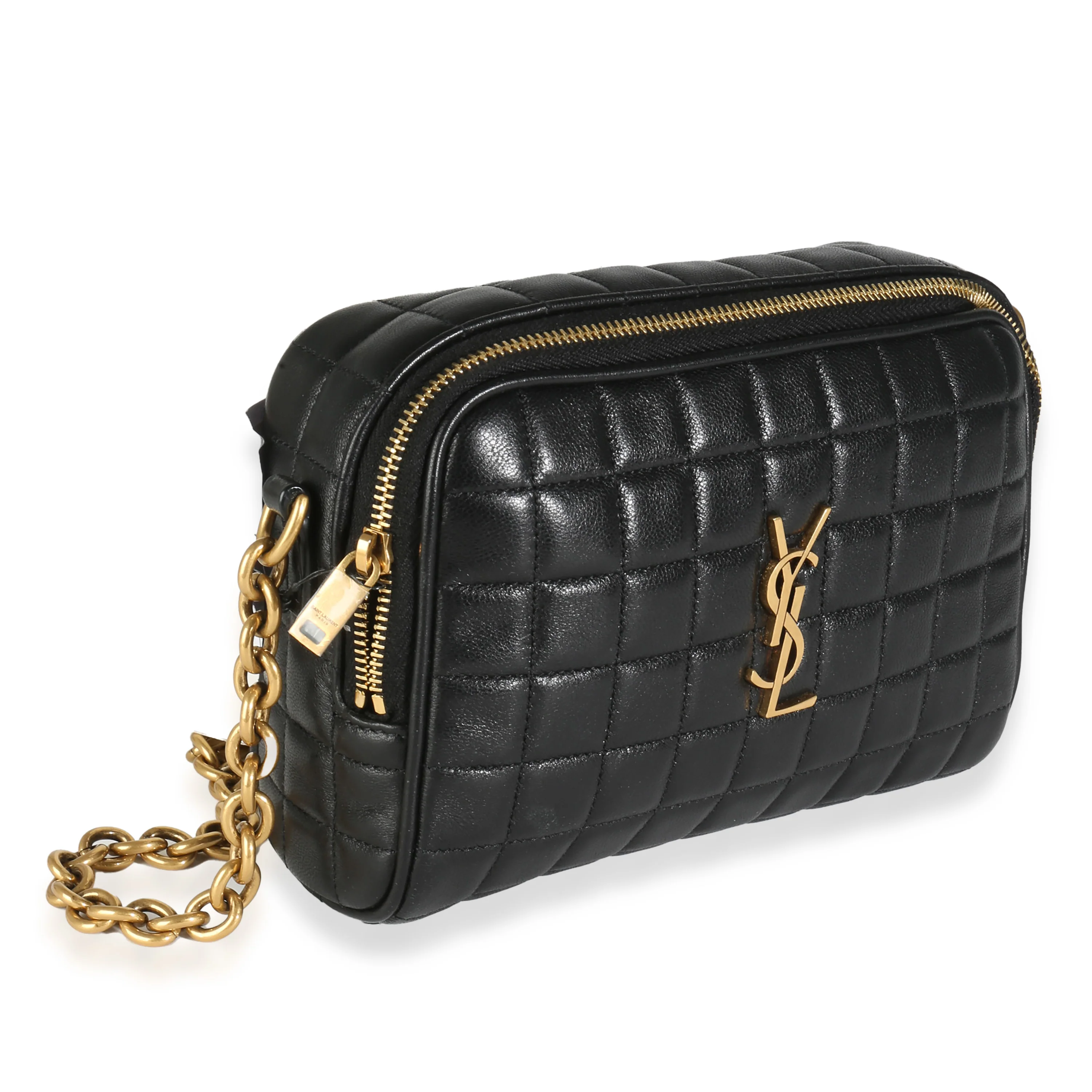 Black Lambskin Carre Quilted Mini Cassandre Camera Bag - Image 3