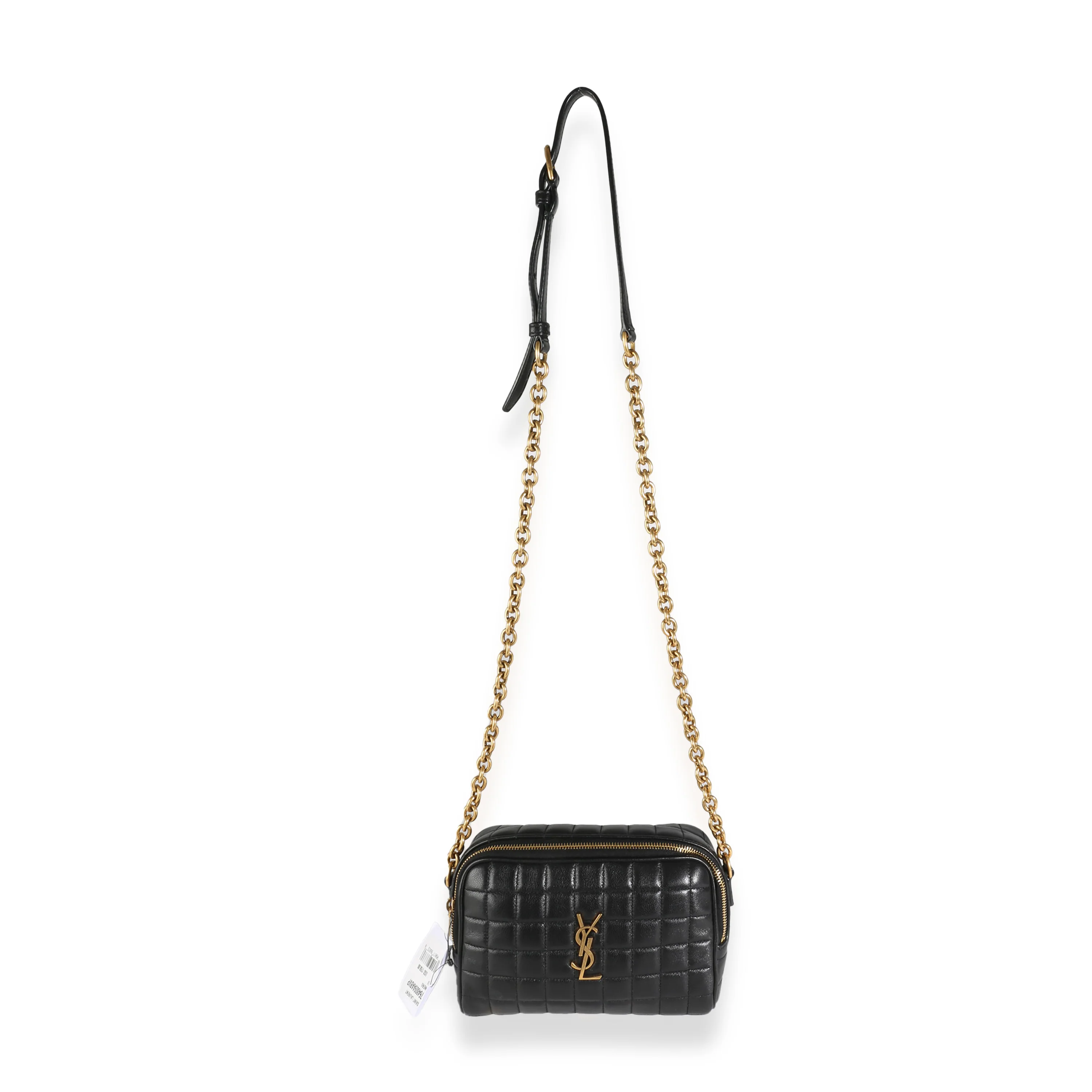 Black Lambskin Carre Quilted Mini Cassandre Camera Bag - Image 7