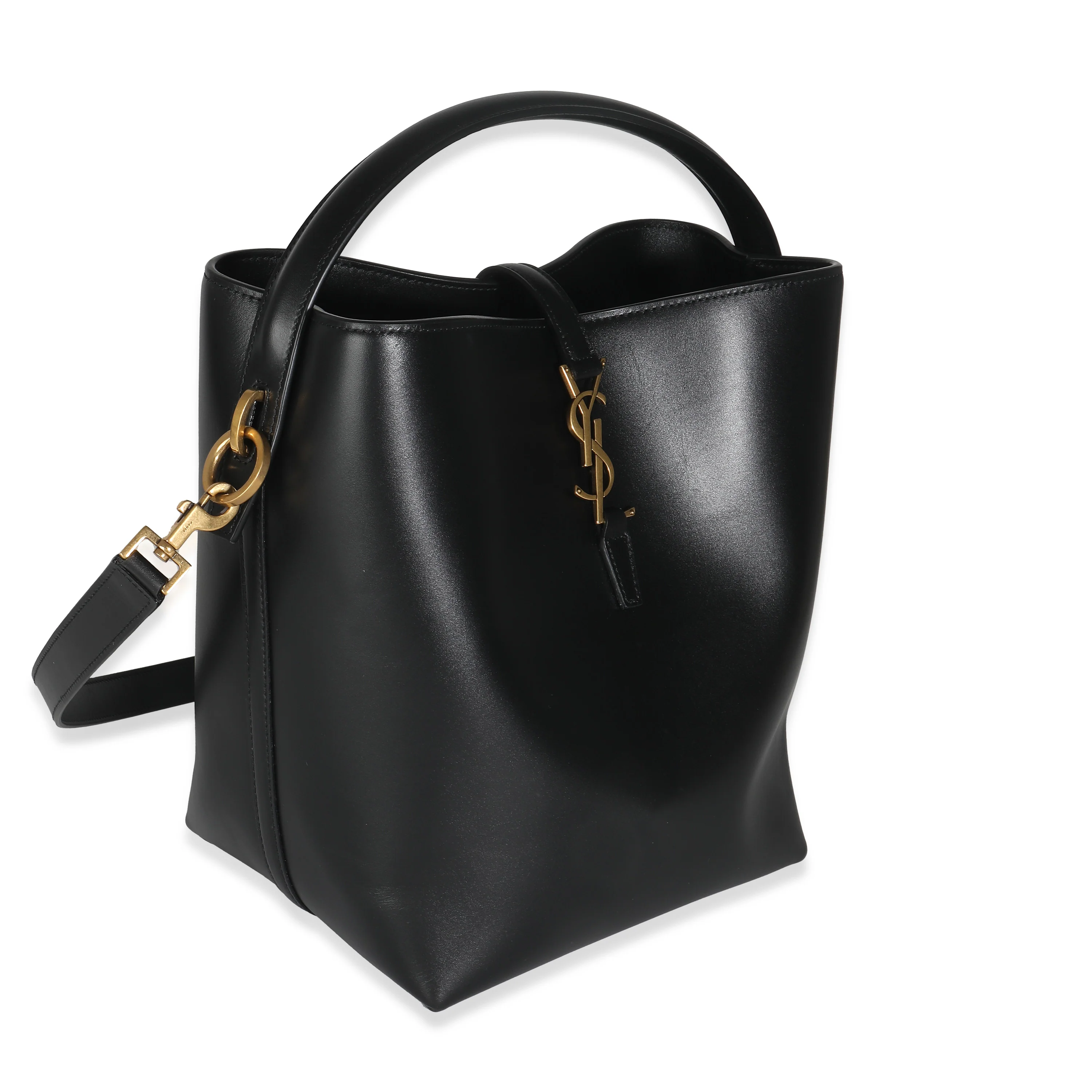 Black Smooth Leather Le 37 Bucket Bag - Image 3