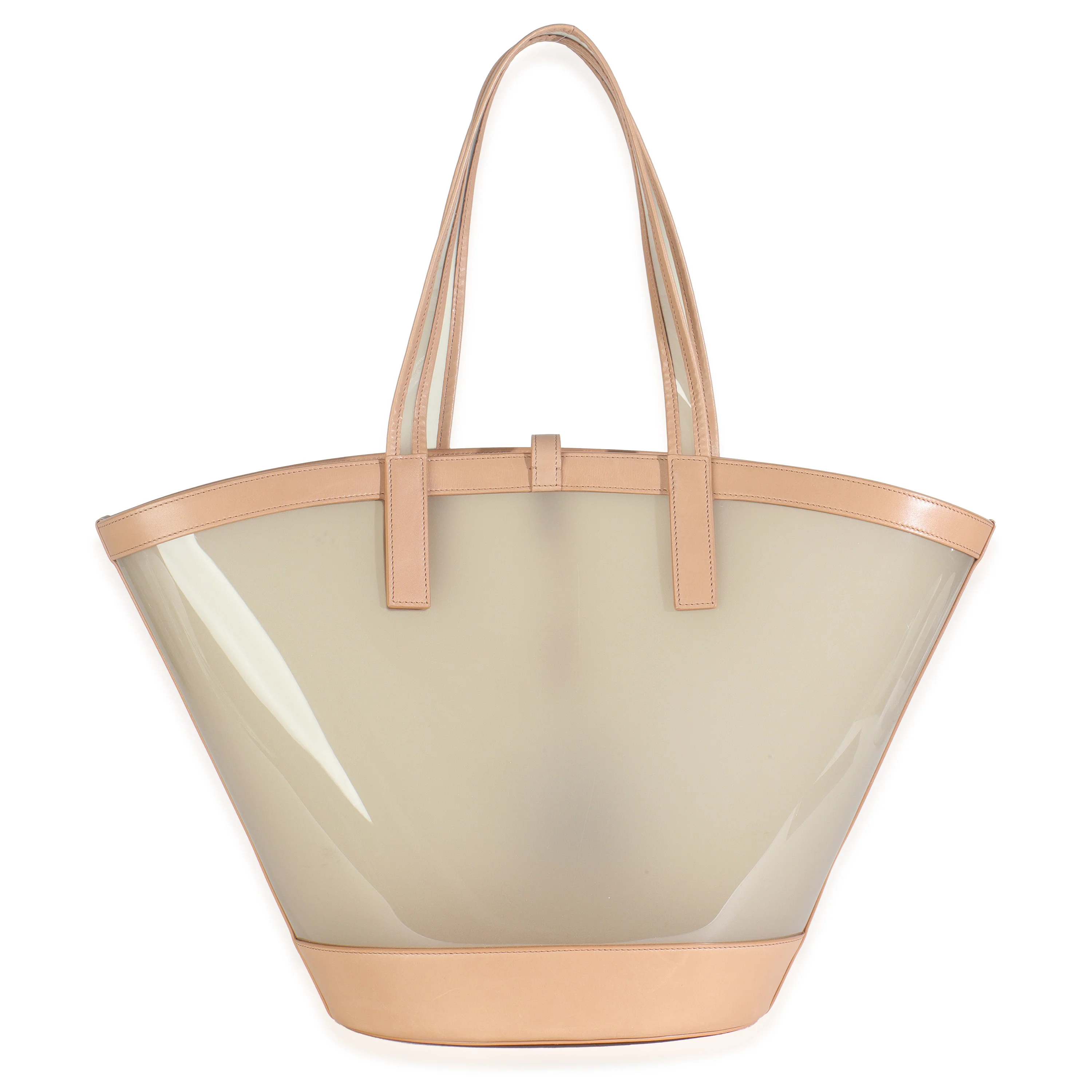 Oatmilk Brown Gold Medium Panier Vinyl Tote - Image 5