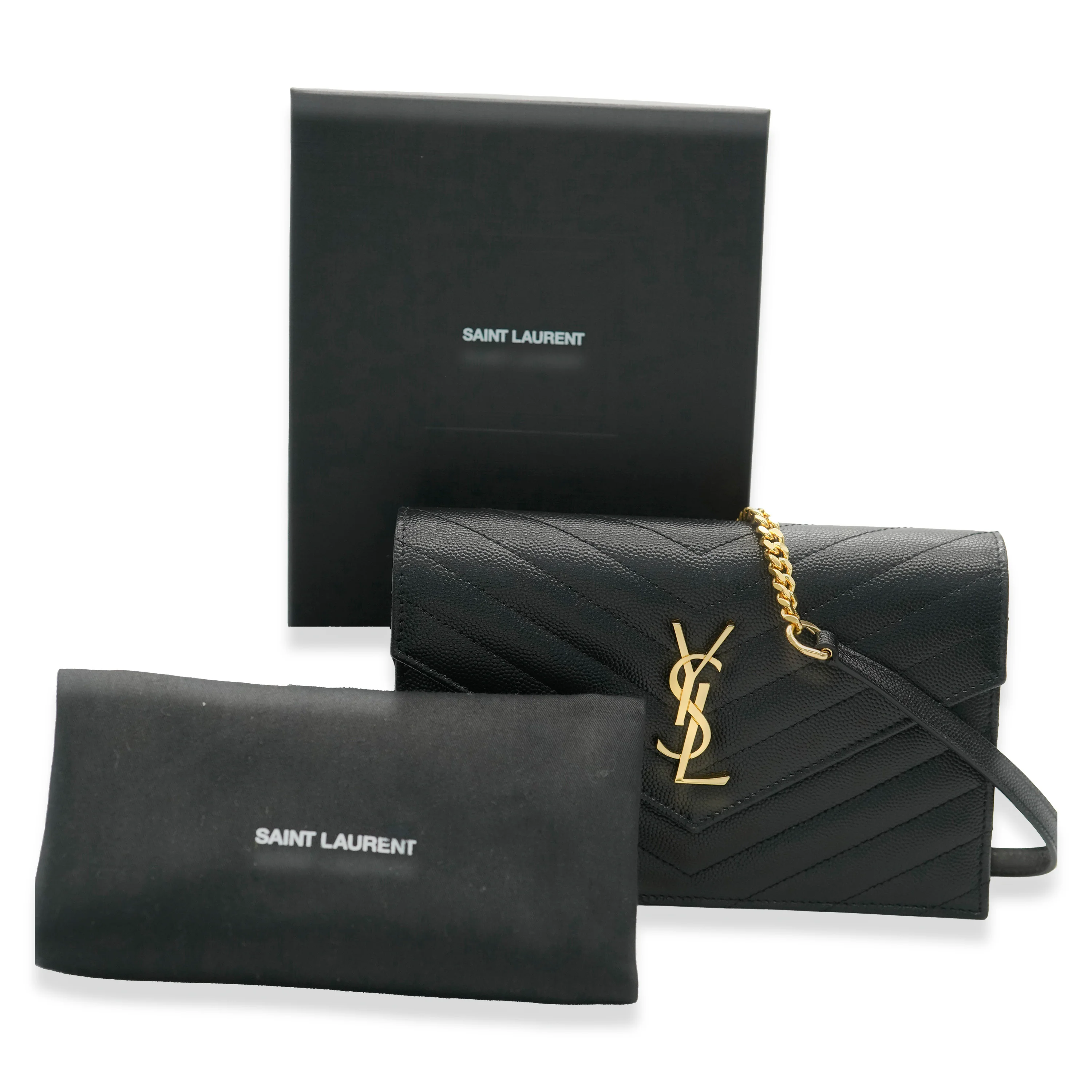Black Grain De Poudre Cassandre Chain Wallet - Image 7