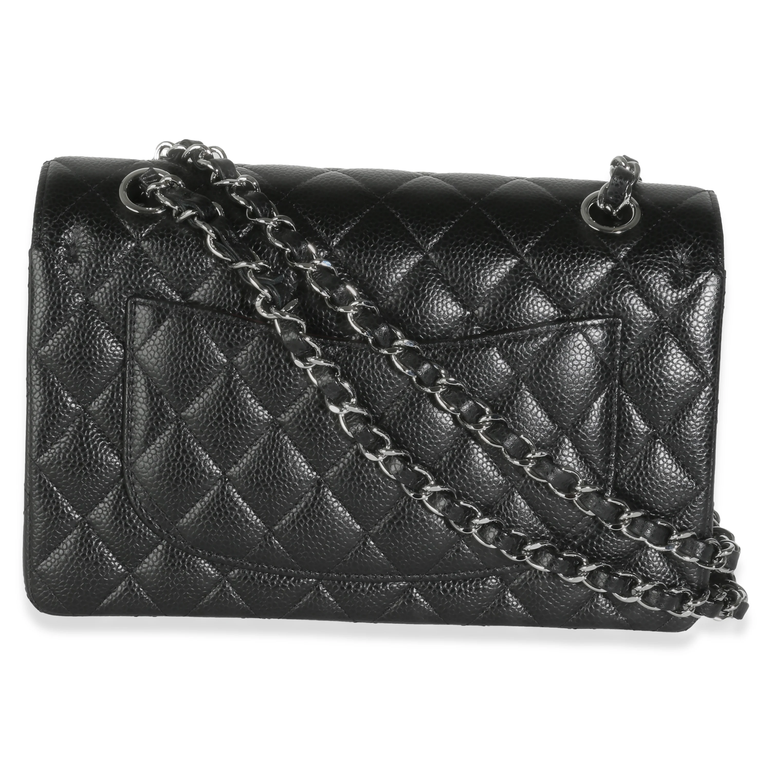 Black Quilted Caviar Small Classic Double Flap Bag - Image 4