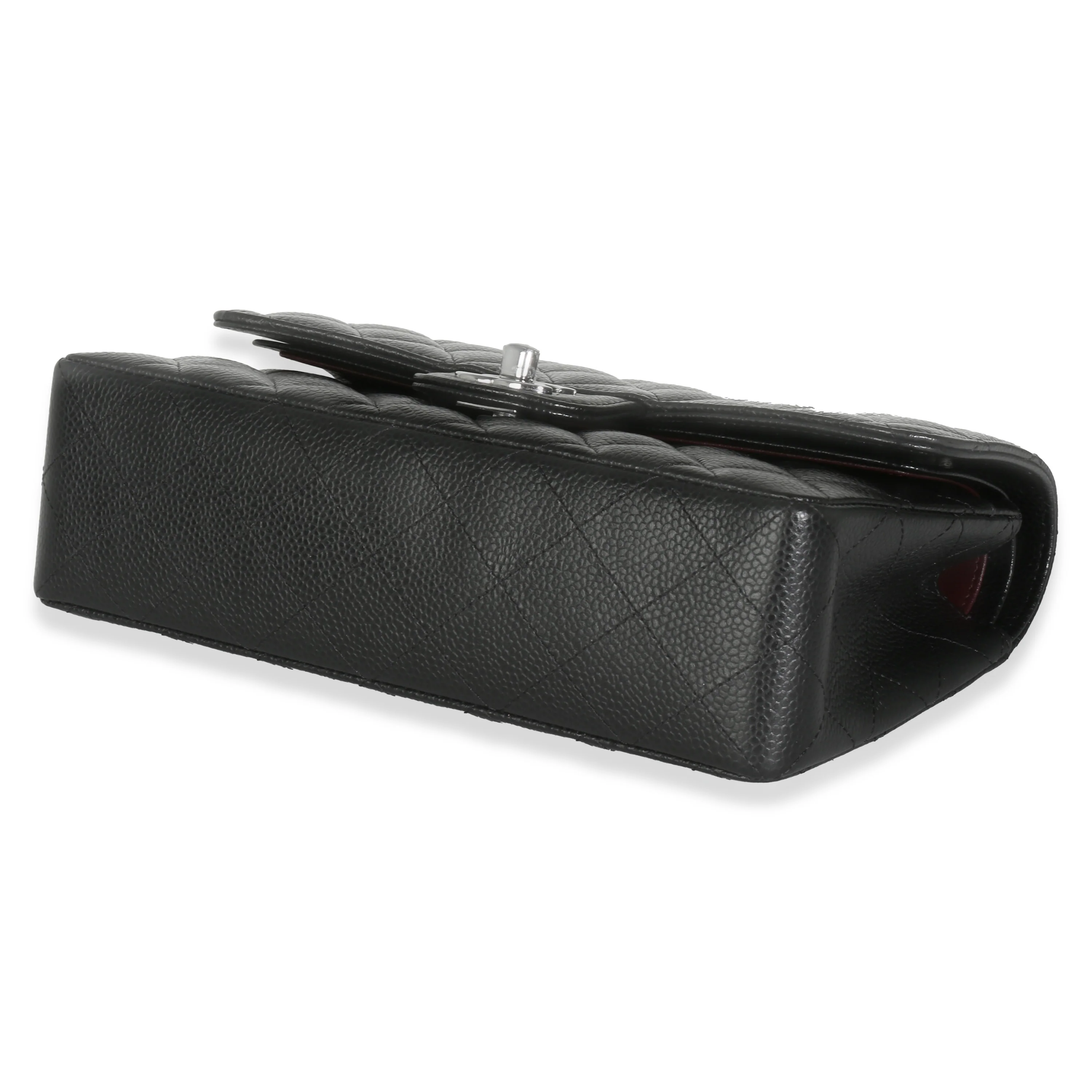 Black Quilted Caviar Small Classic Double Flap Bag - Image 7