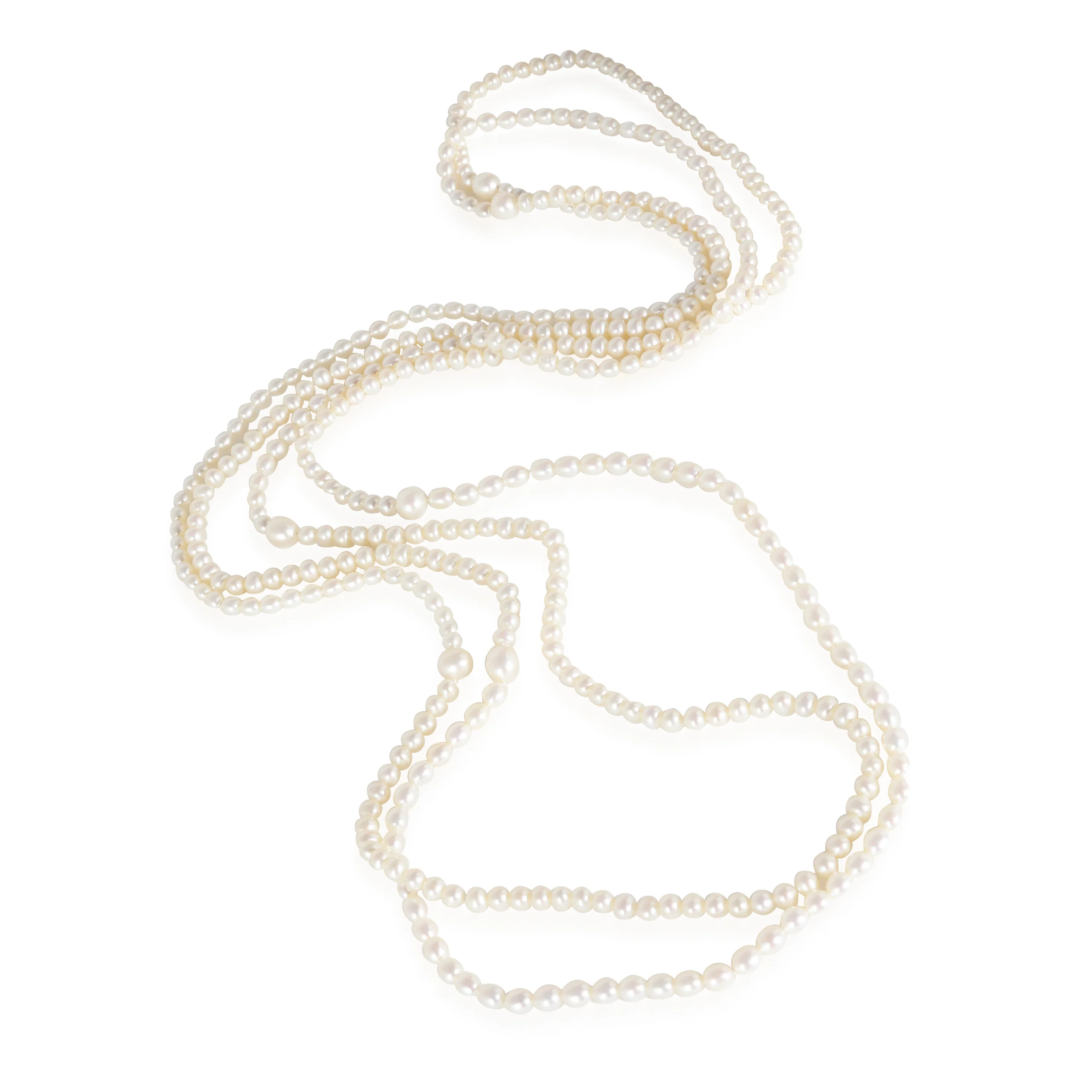 Ziegfeld Fresh Water Pearl Necklace 18K White Gold clasp - Image 2
