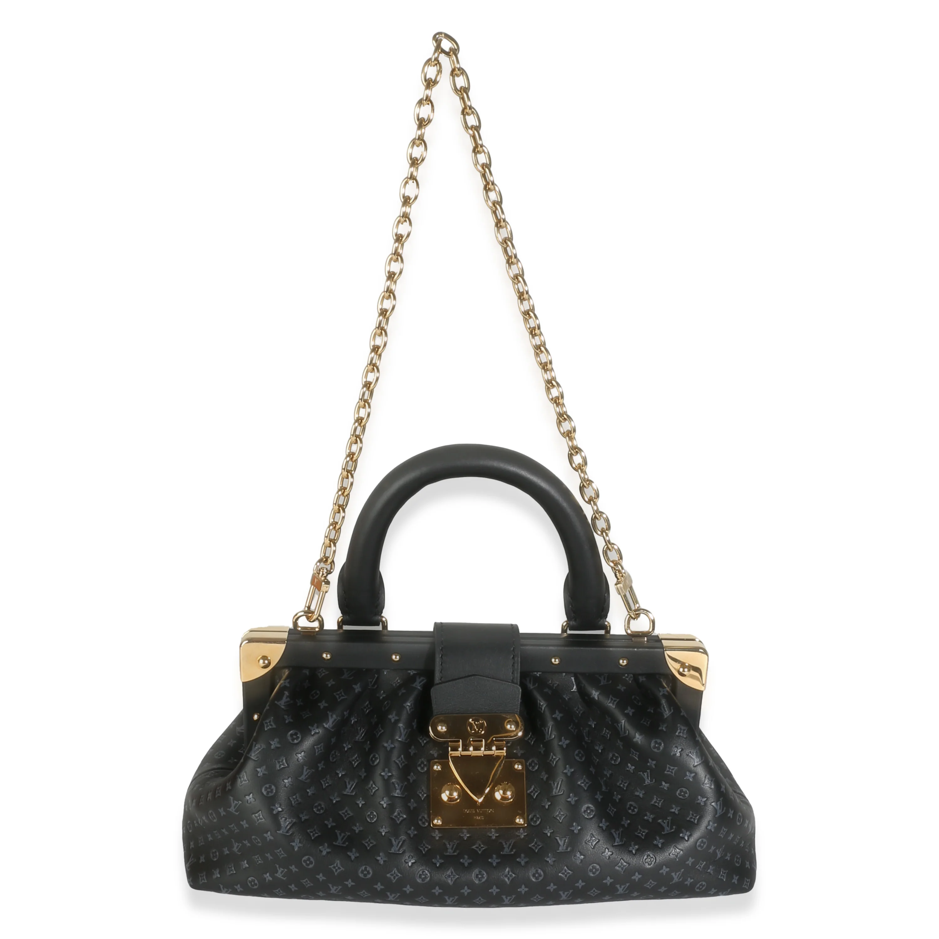 Black Calfskin Nanogram Monogram Clutch - Image 8