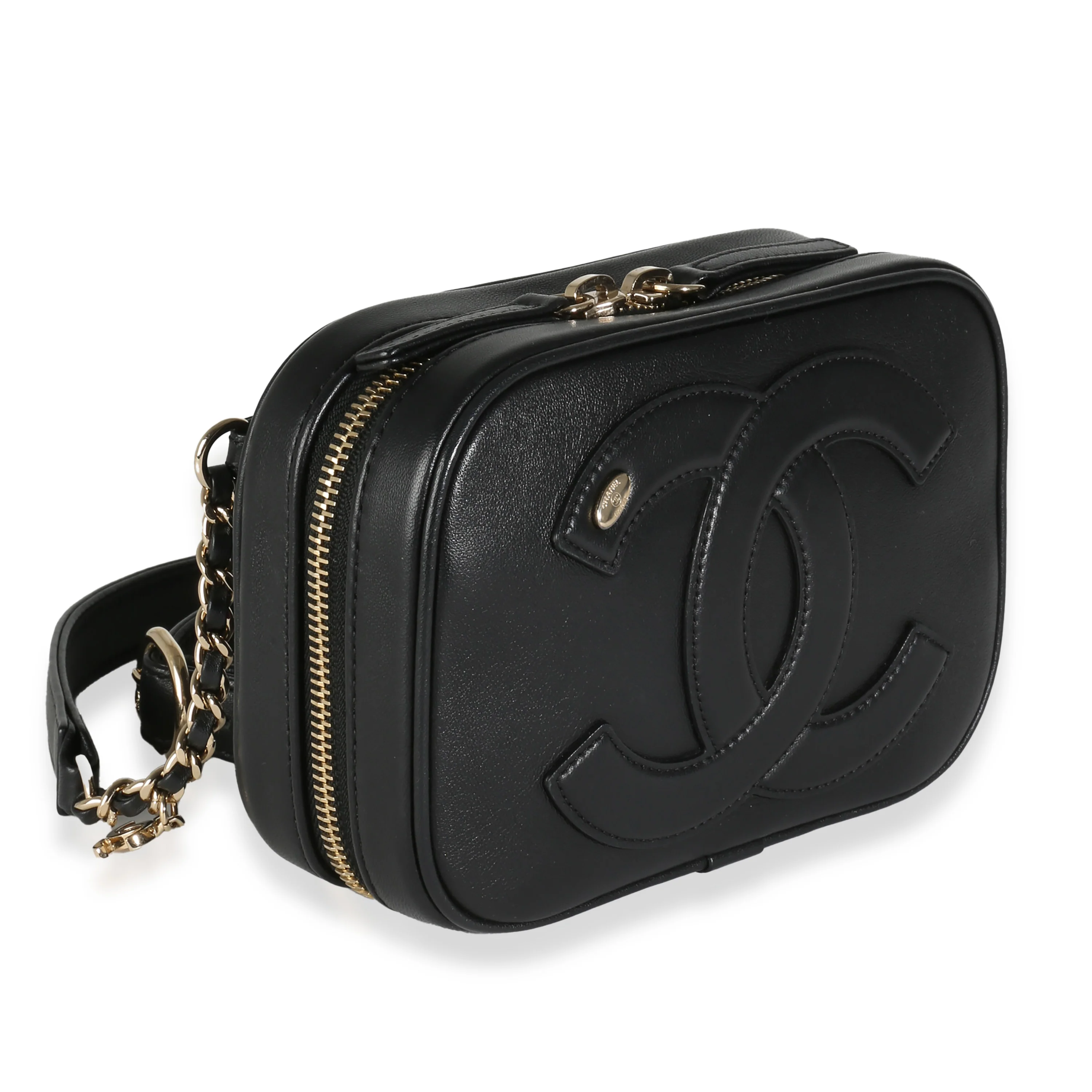 Black Lambskin CC Mania Camera Waist Bag - Image 3