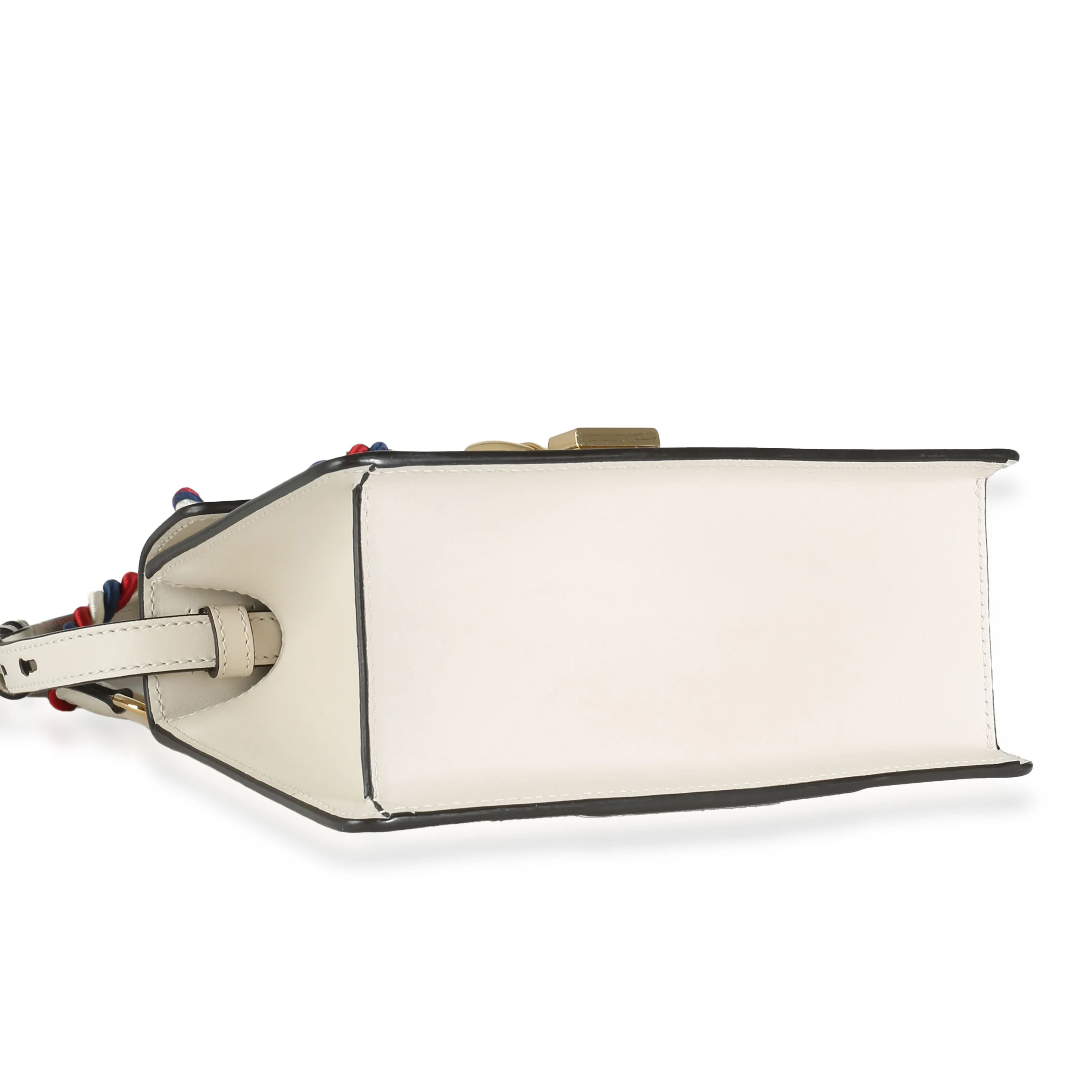 White Calfskin Mini Sylvie Top Handle Bag - Image 4