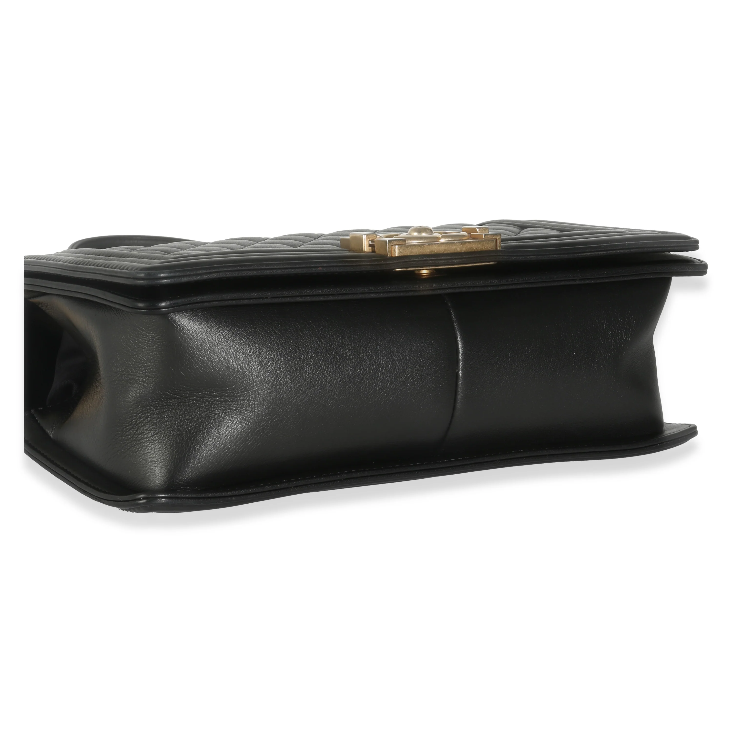 Black Quilted Lambskin Medium Boy Bag - Image 6