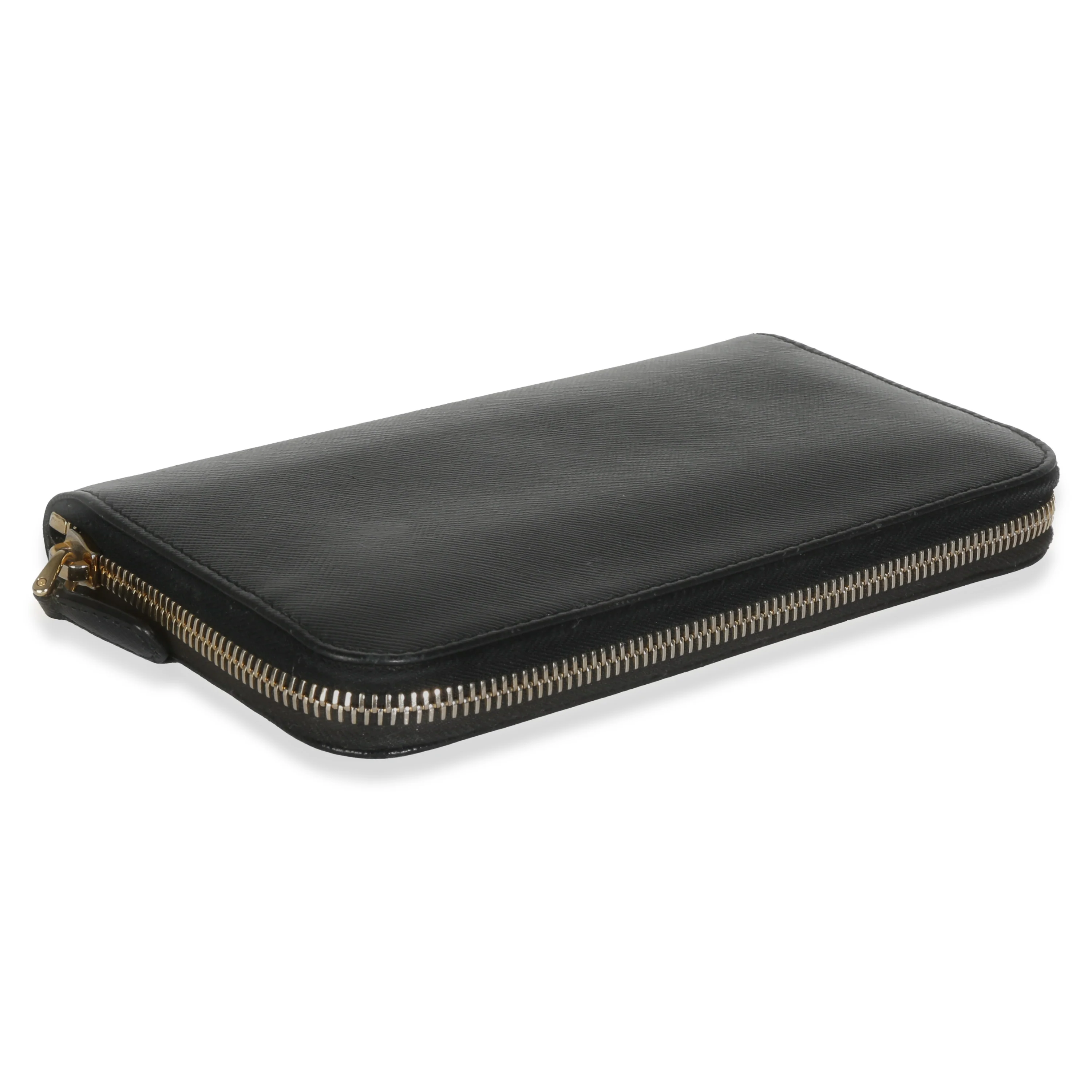 Black Saffiano Large Zip Around Wallet - Image 6