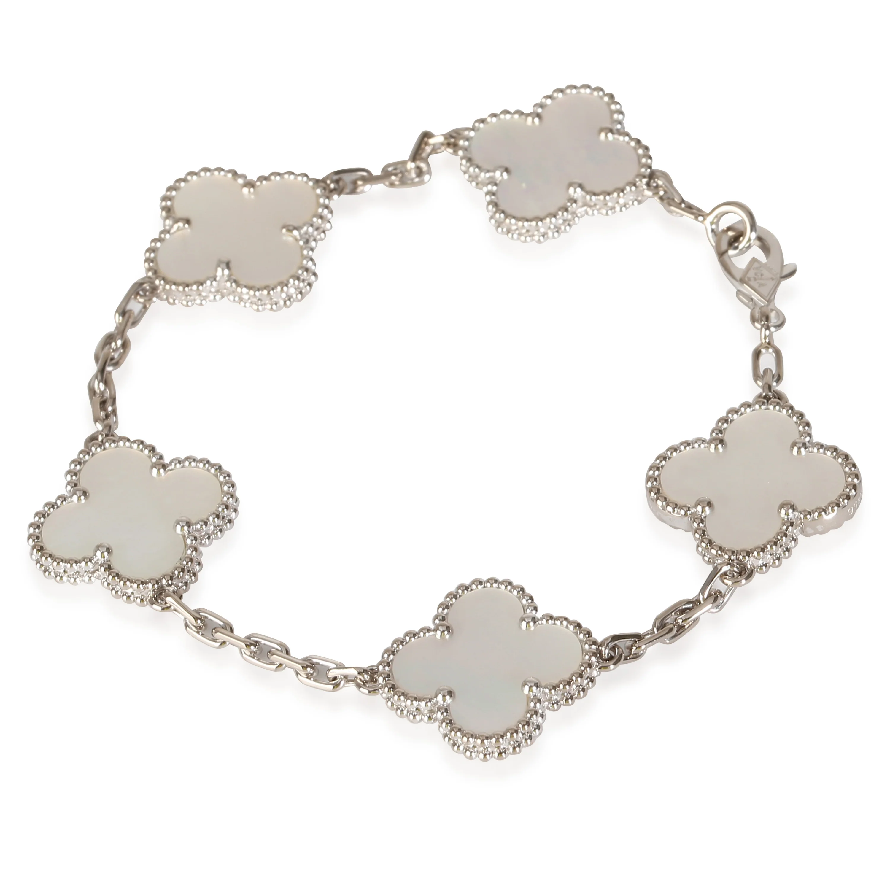 Alhambra Mother Of Pearl Bracelet in 18k White Gold - Image 2