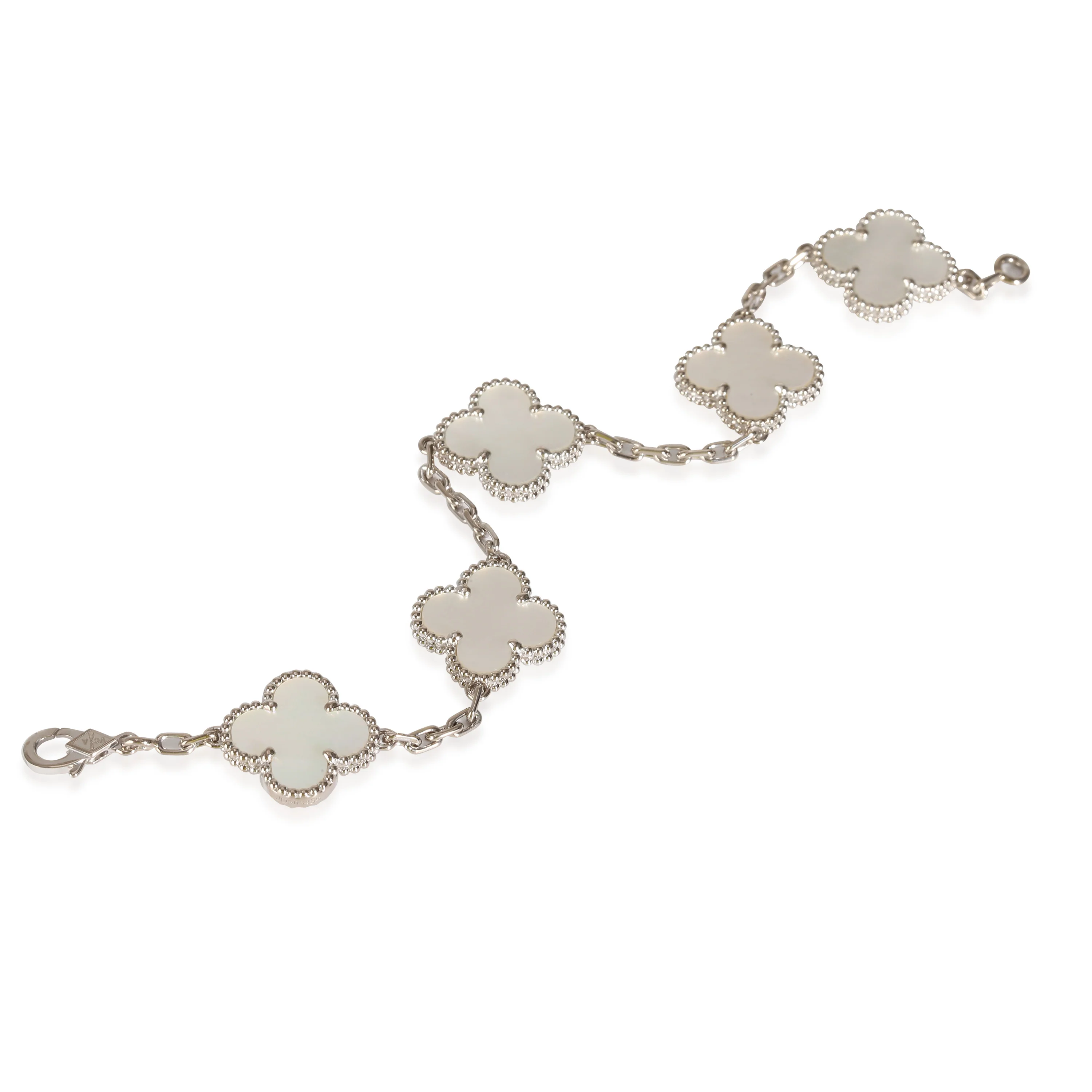 Alhambra Mother Of Pearl Bracelet in 18k White Gold - Image 3