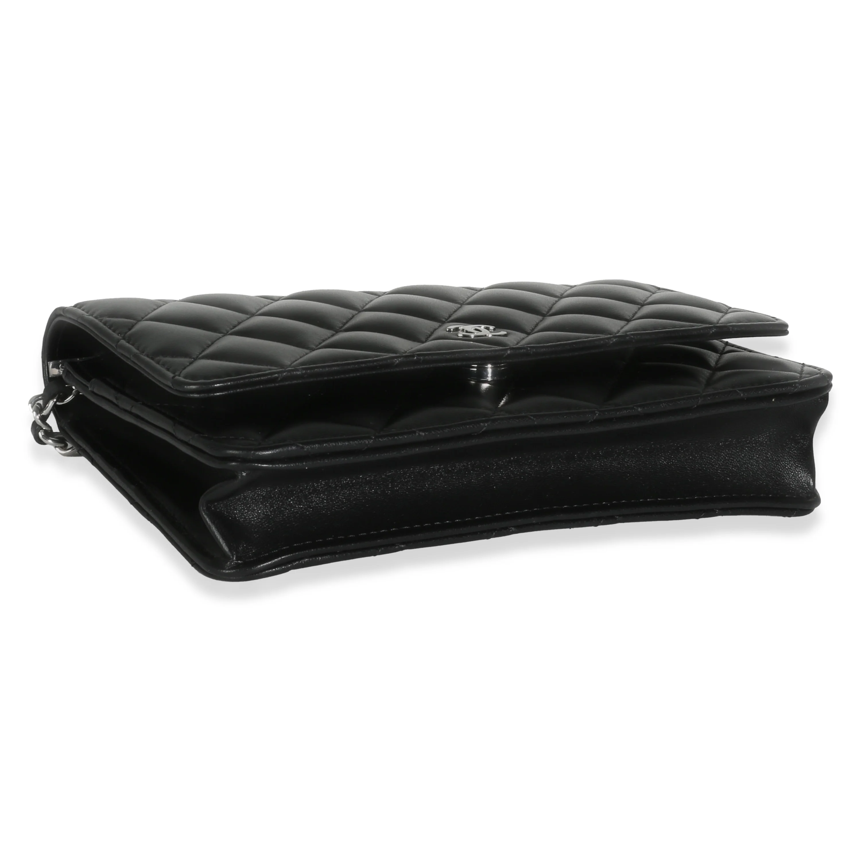 Black Quilted Lambskin Classic Wallet On Chain - Image 6
