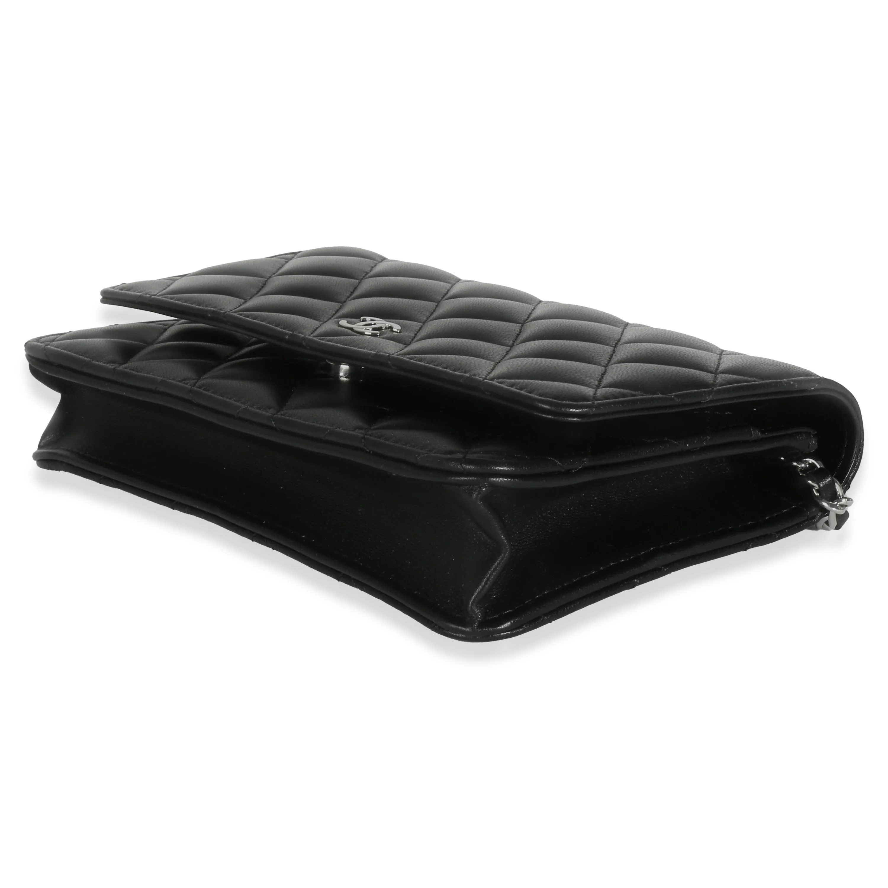 Black Quilted Lambskin Classic Wallet On Chain - Image 7