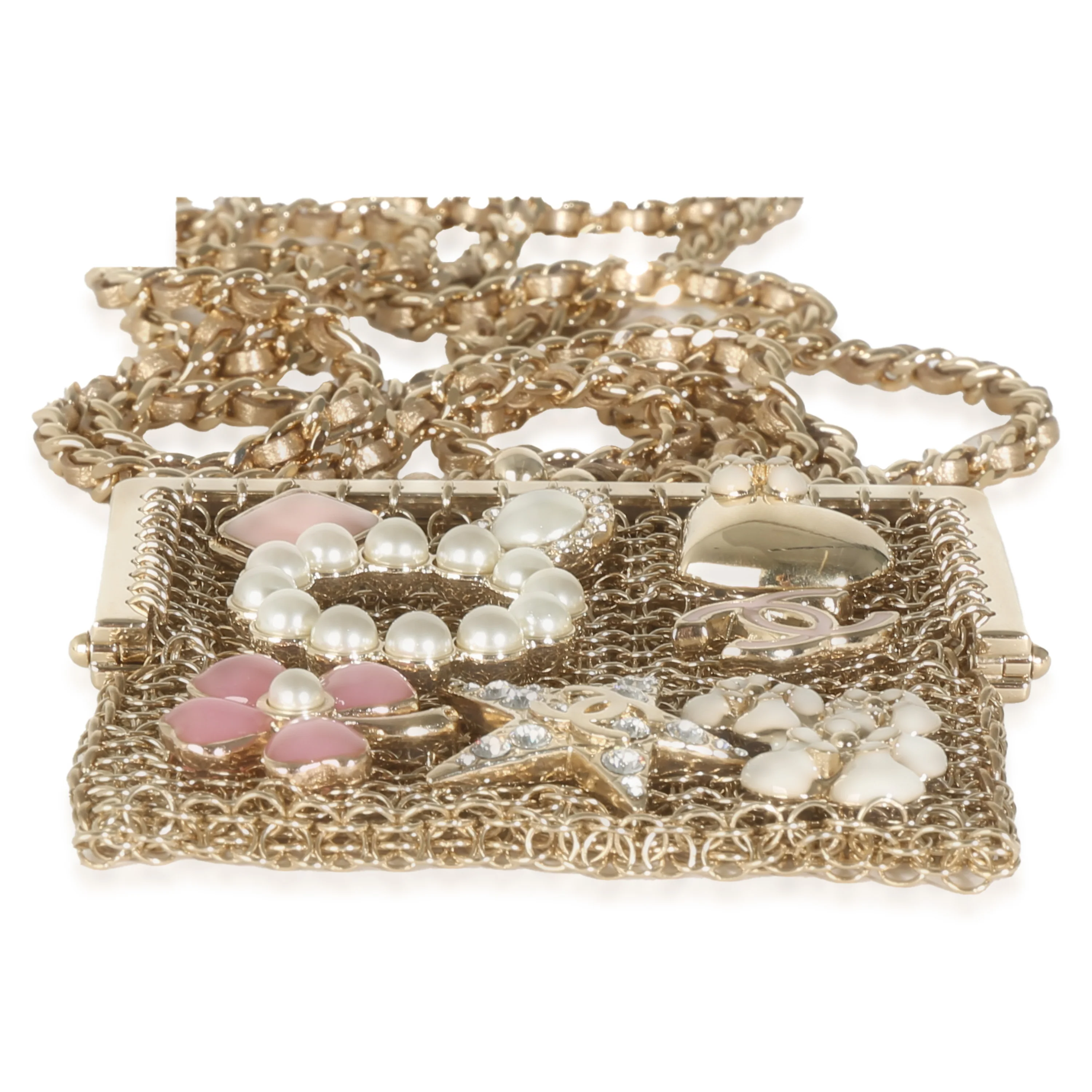 Gold Metal Chain Embellished Mini Frame Pouch - Image 6