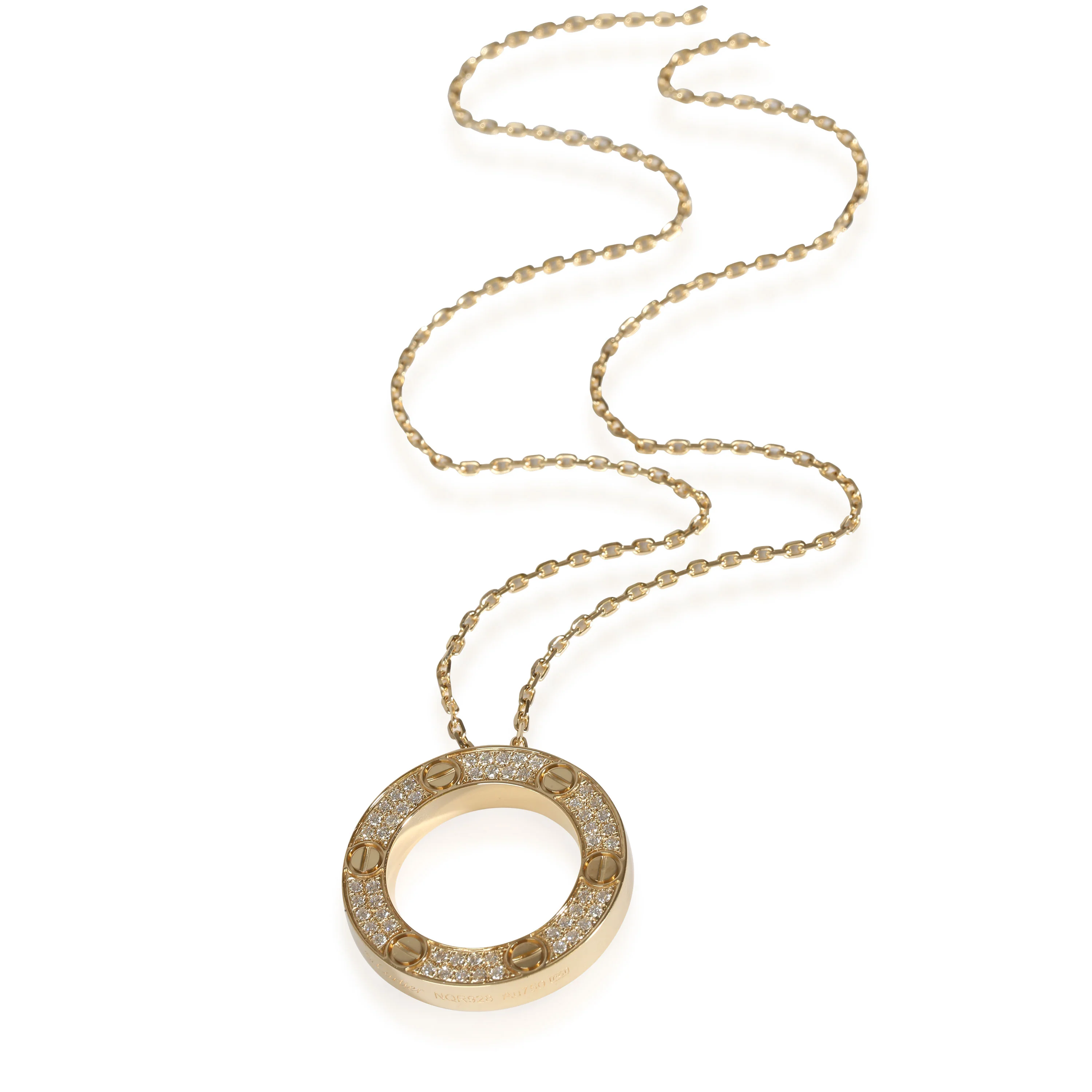 Love Necklace, Diamond Paved (Yellow Gold) - Image 4