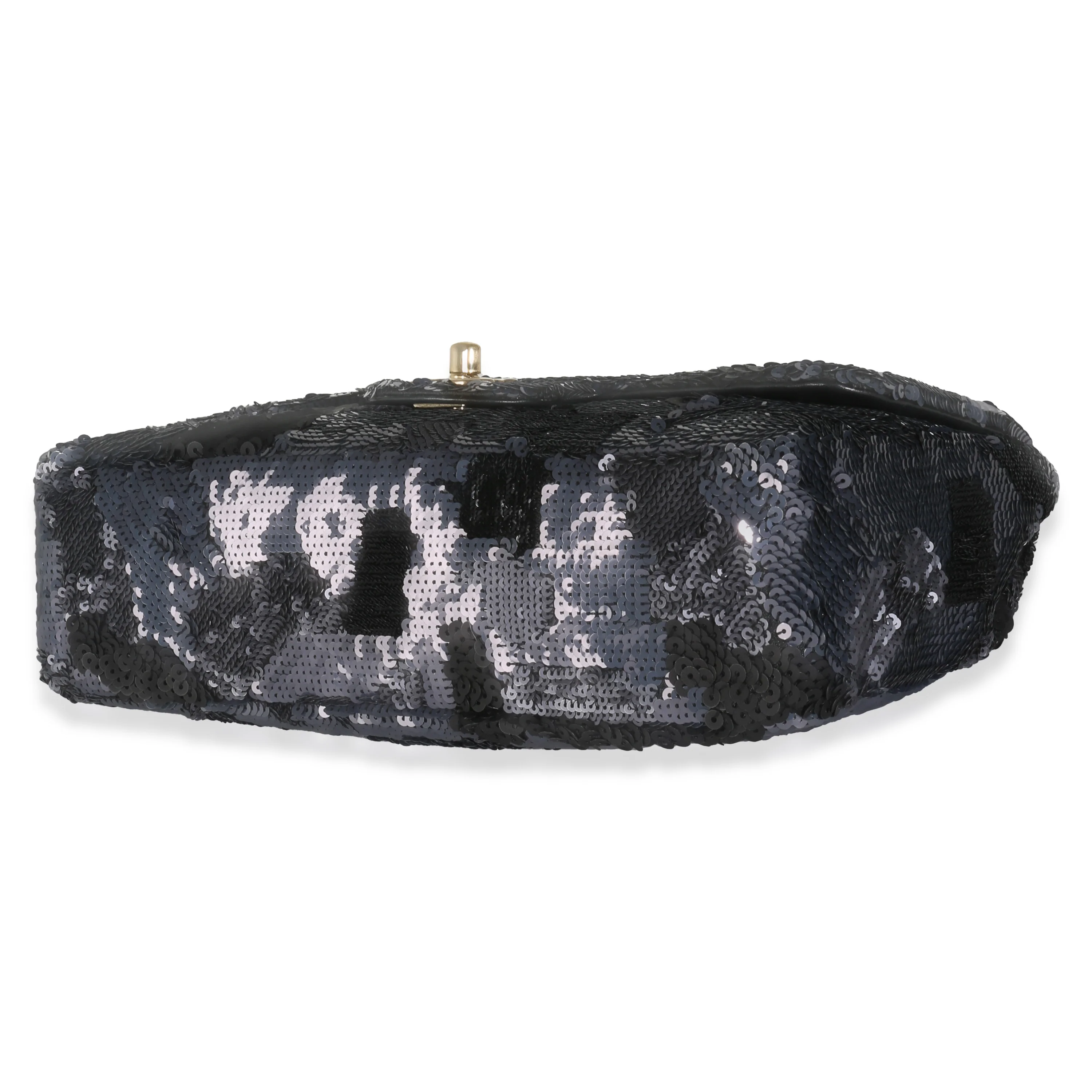 Black Navy Camo Sequin Medium Single Flap Bag - Image 7
