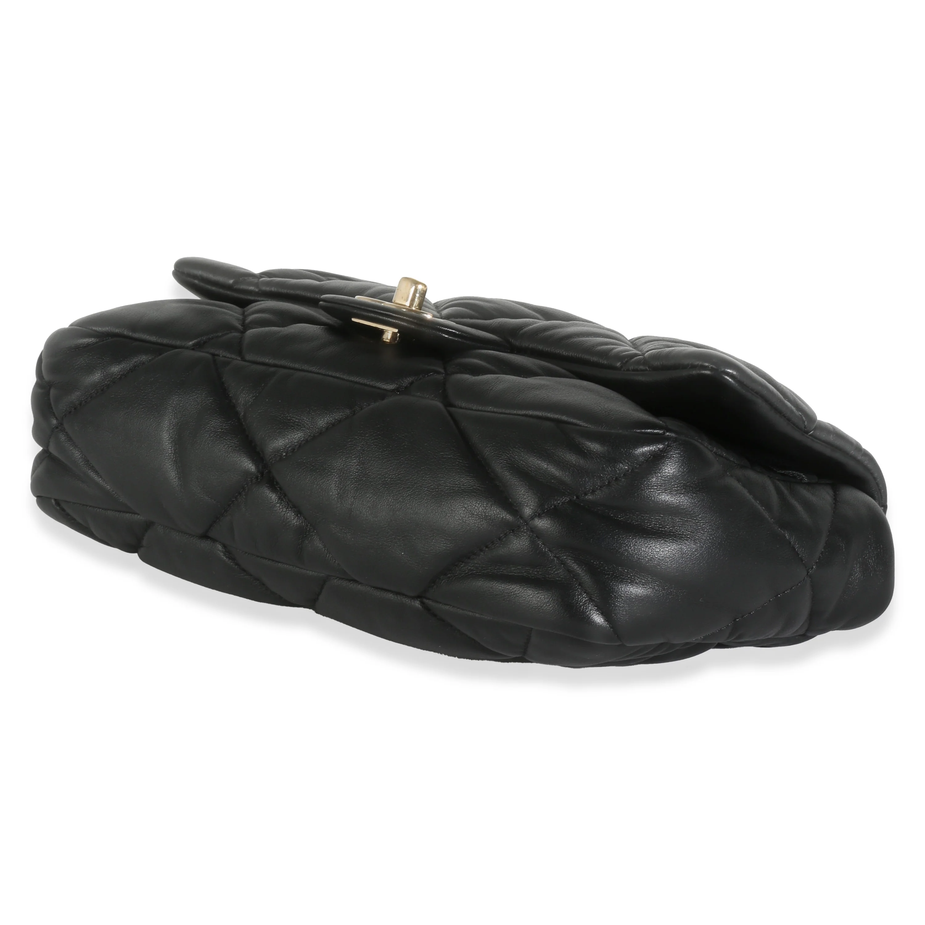 Black Quilted Calfskin Medium Bubbly Flap Bag - Image 7