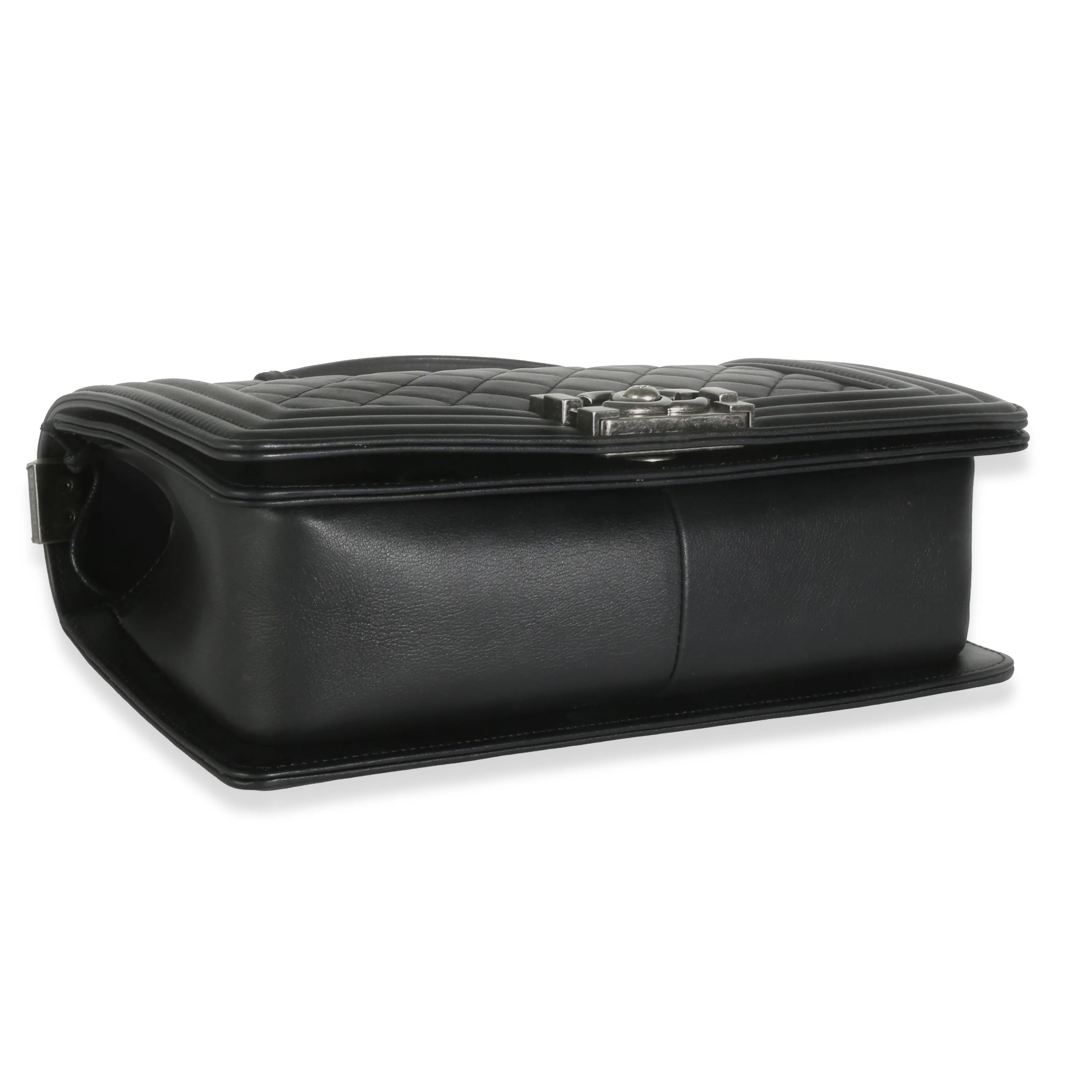 Black Quilted Lambskin Medium Boy Bag - Image 6