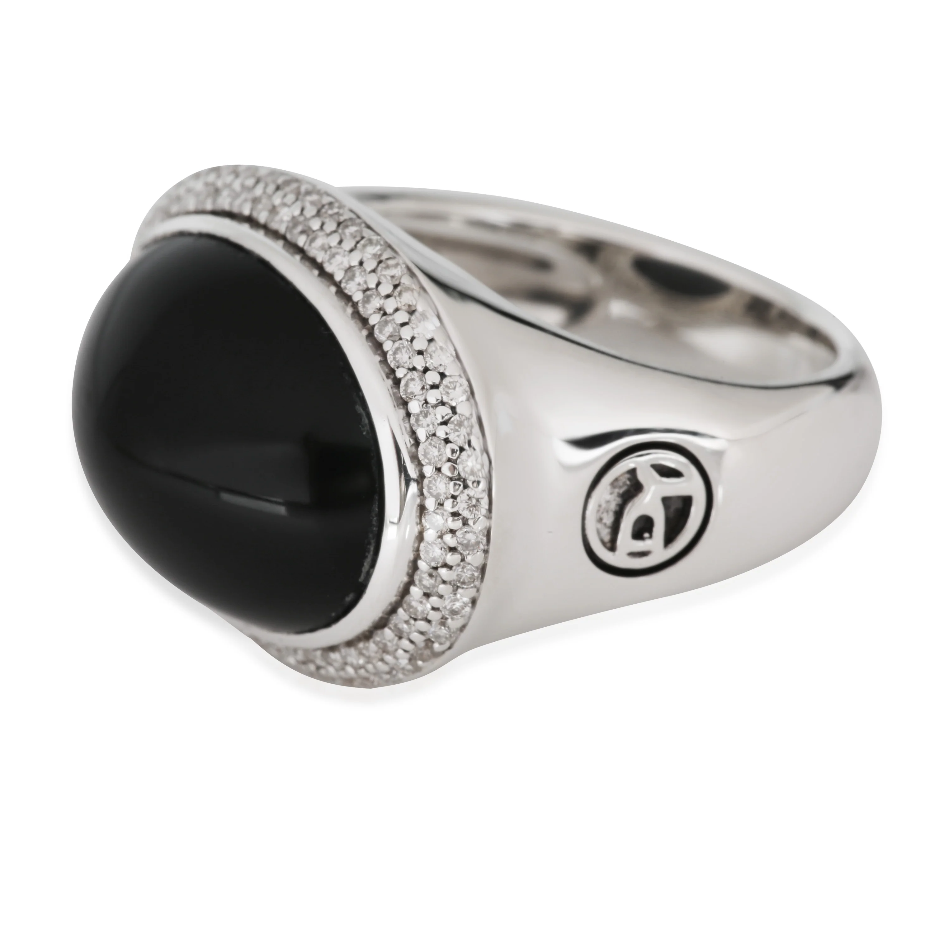 Signature Oval Onyx Ring in Sterling Silver 0.48 CTW - Image 2
