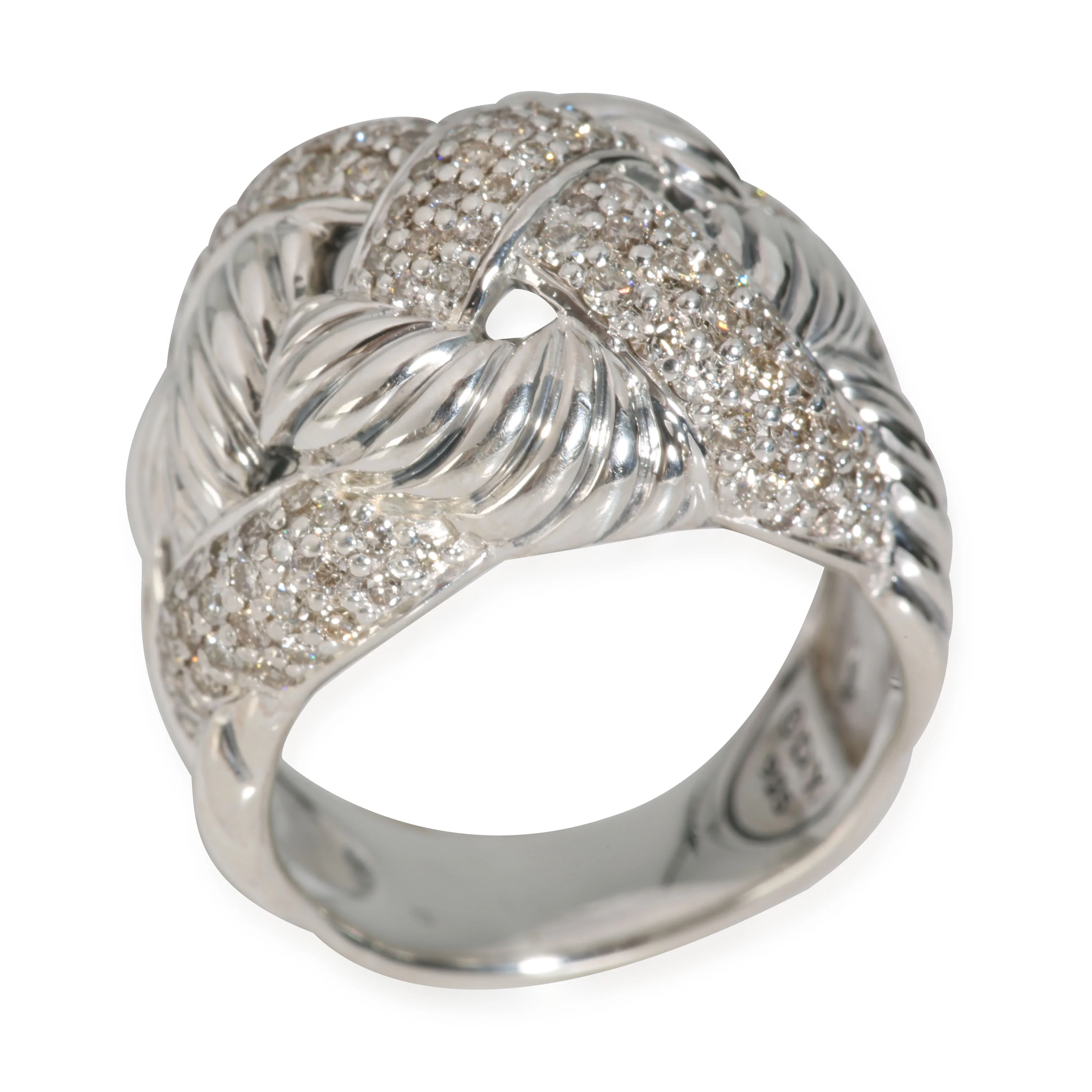 Woven Cable Ring in  Sterling Silver 1.21 CTW - Image 3