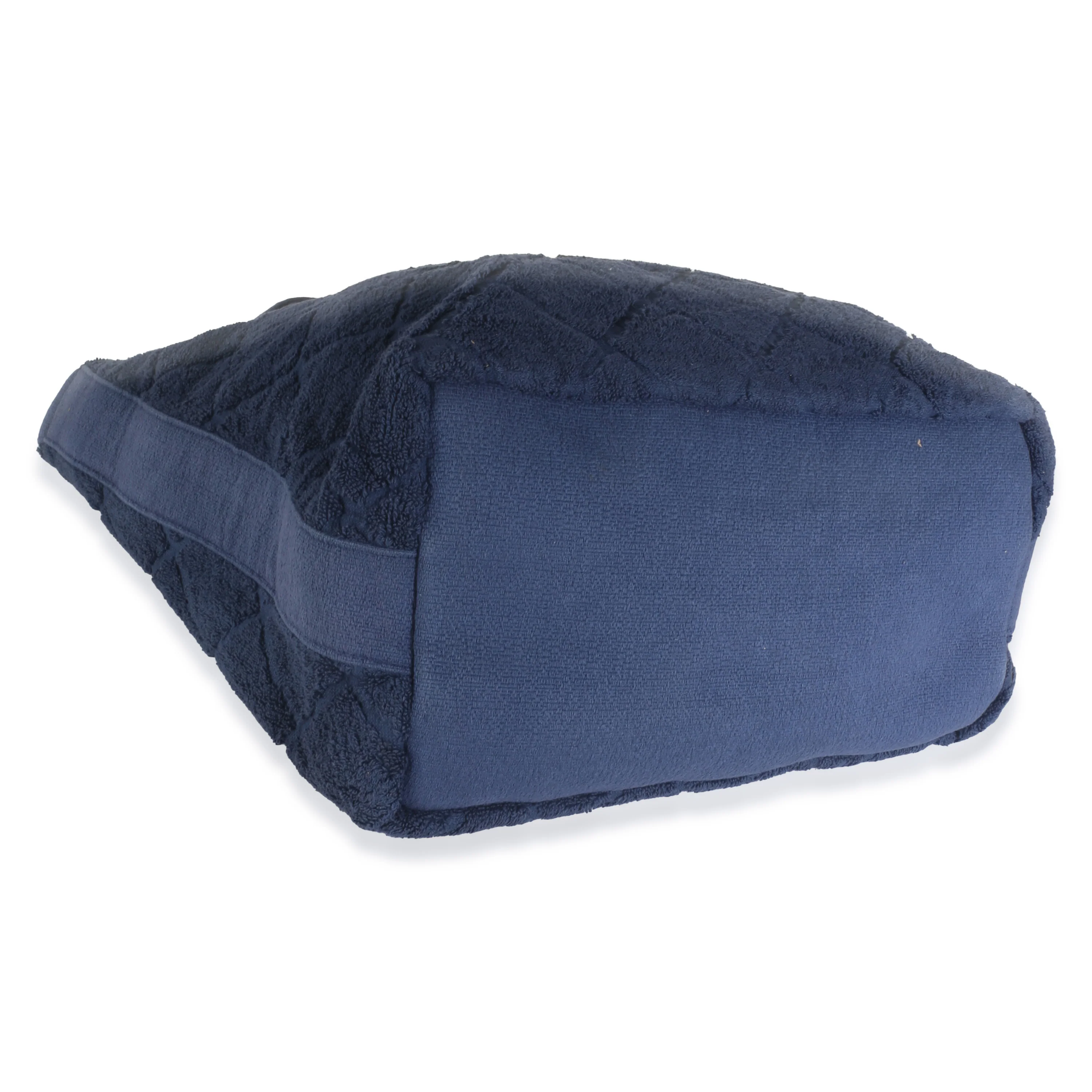 Navy Quilted Terry Cloth CC Tote - Image 8