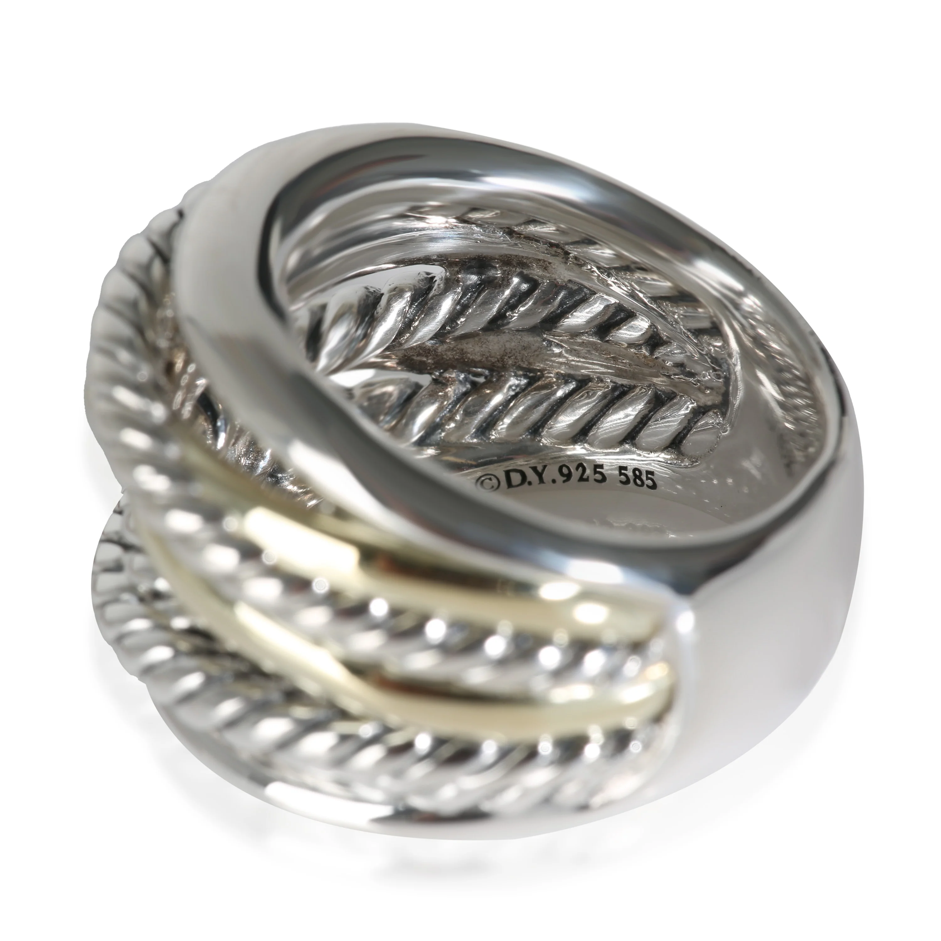 Crossover Ring in 14k Yellow Gold/Sterling Silver - Image 2