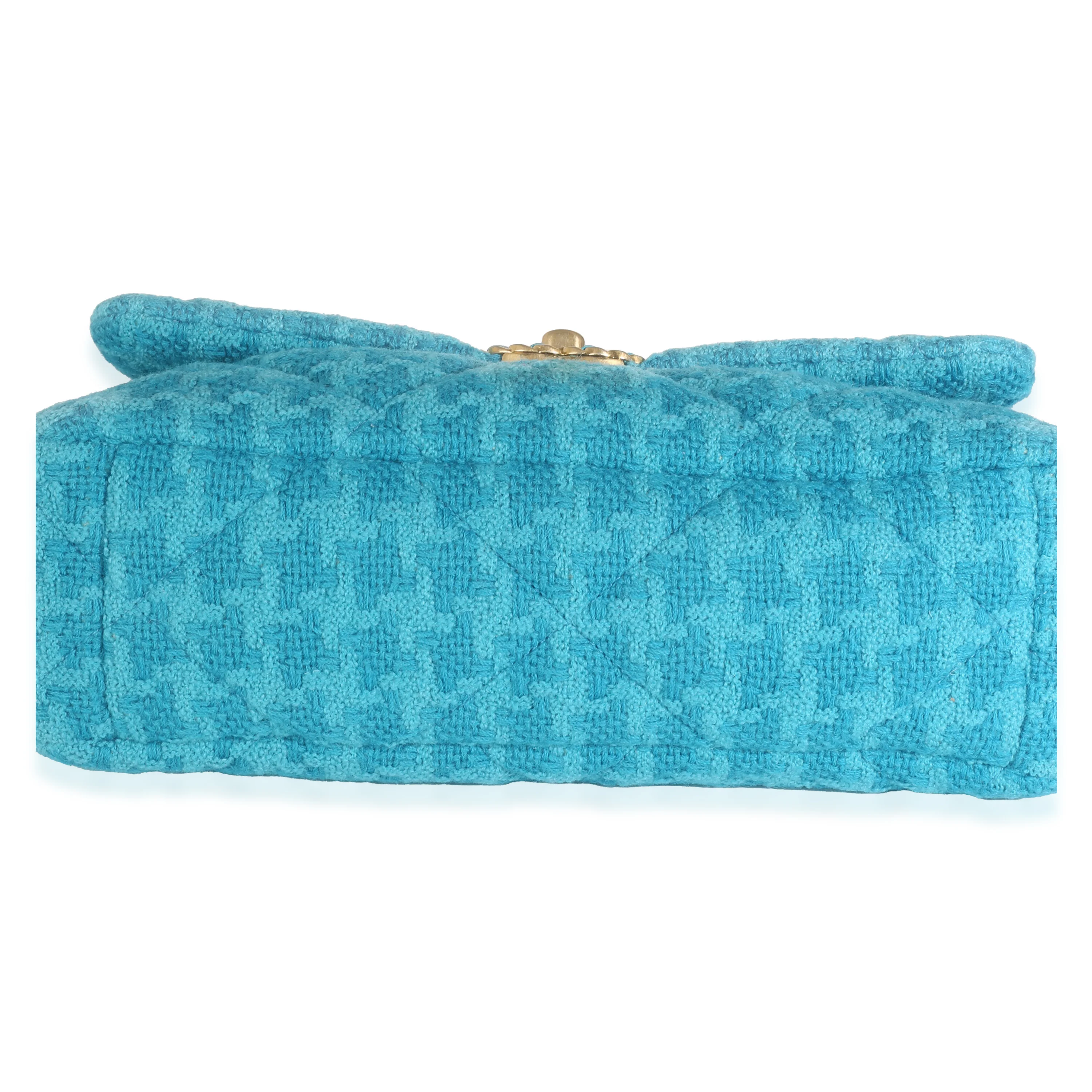 Blue Tweed Large Chanel 19 Flap Bag - Image 5
