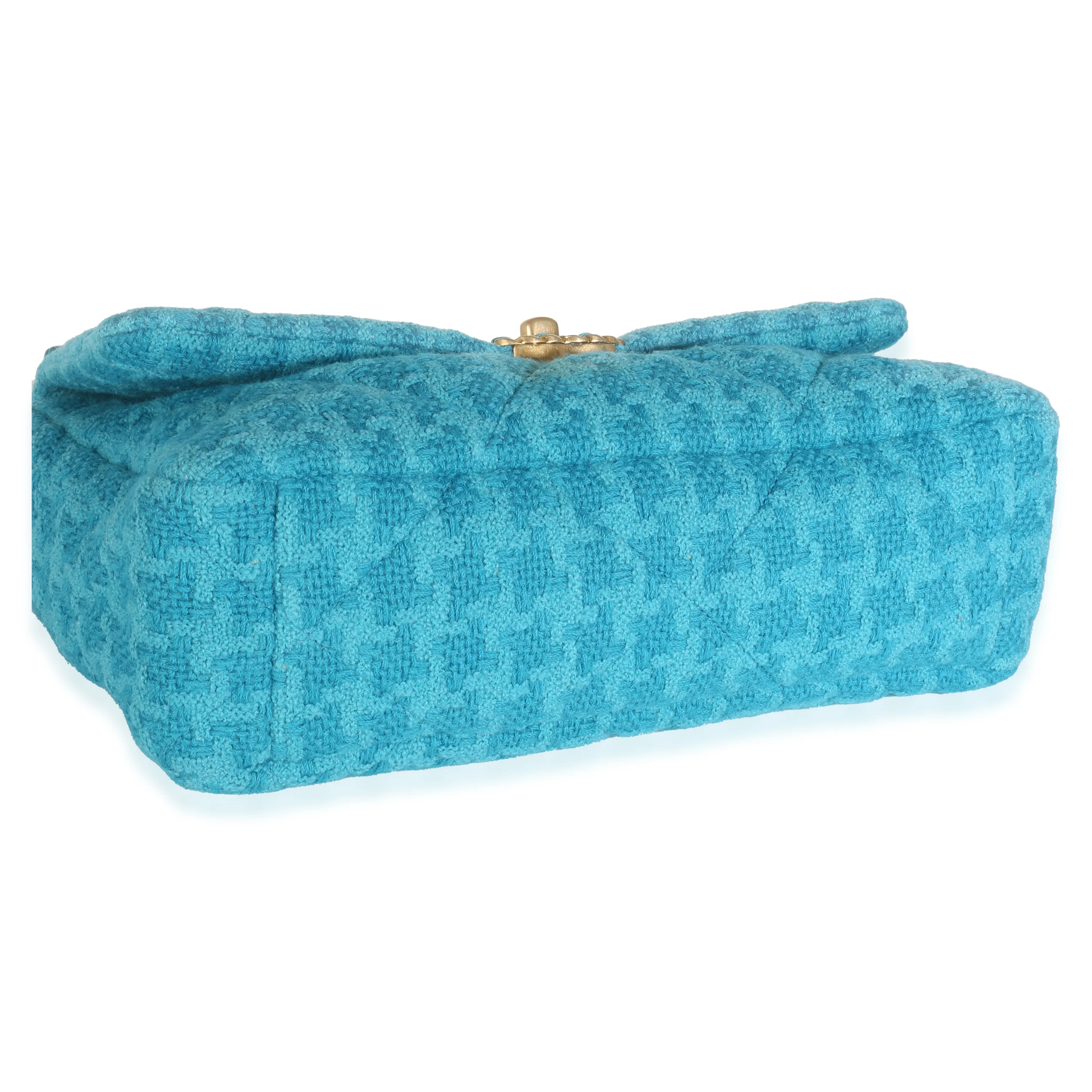 Blue Tweed Large Chanel 19 Flap Bag - Image 6