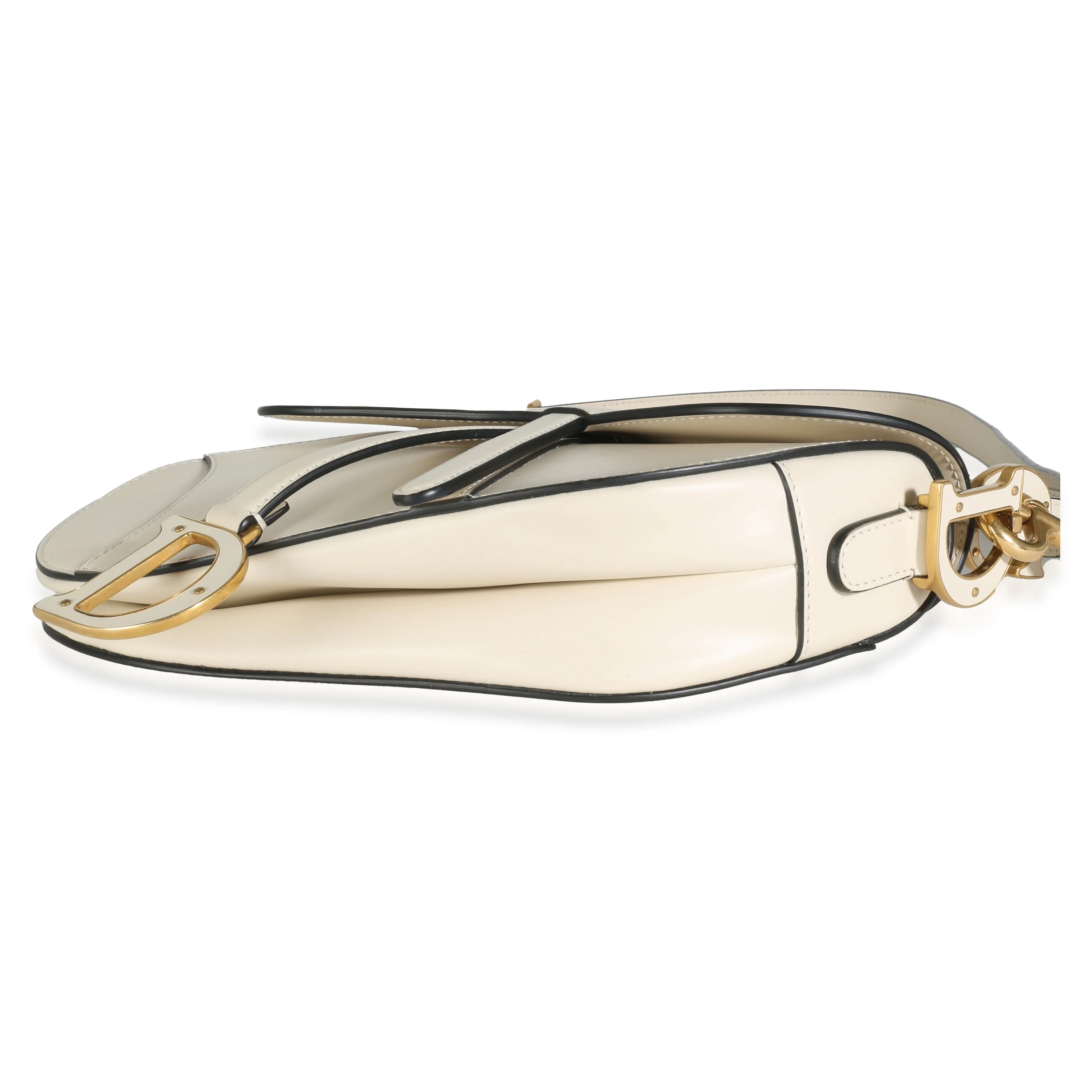 Ivory Calfskin Medium Saddle Bag - Image 5