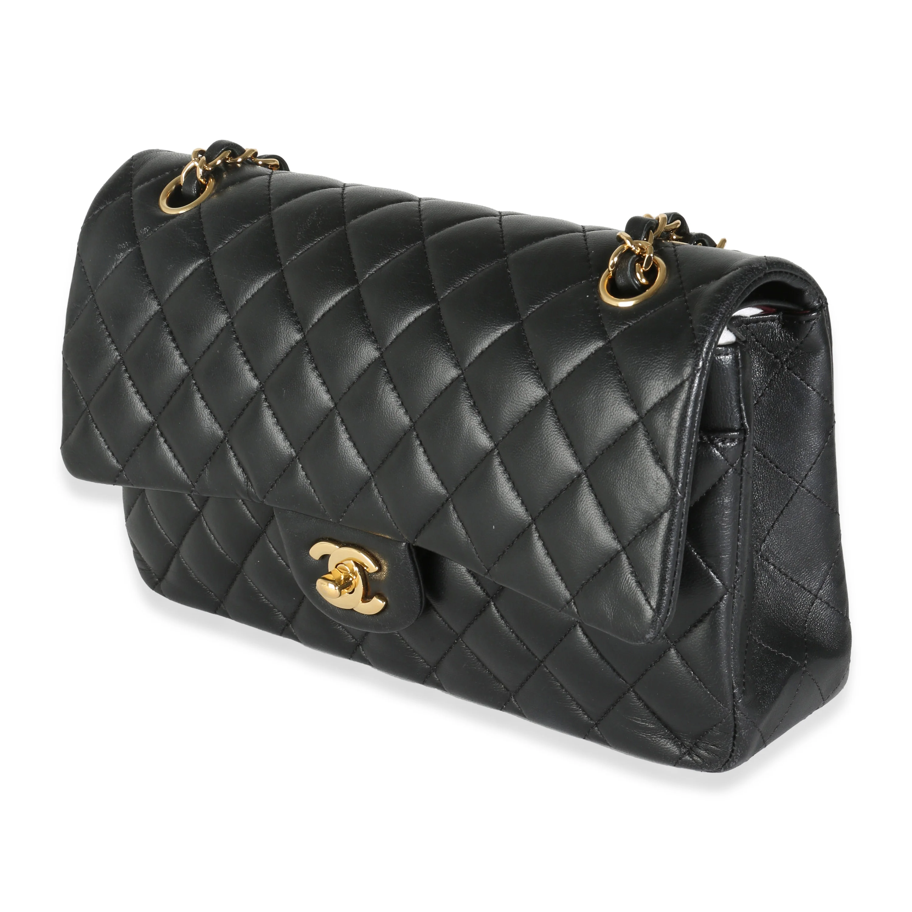 Black Quilted Lambskin Medium Classic Double Flap Bag - Image 2