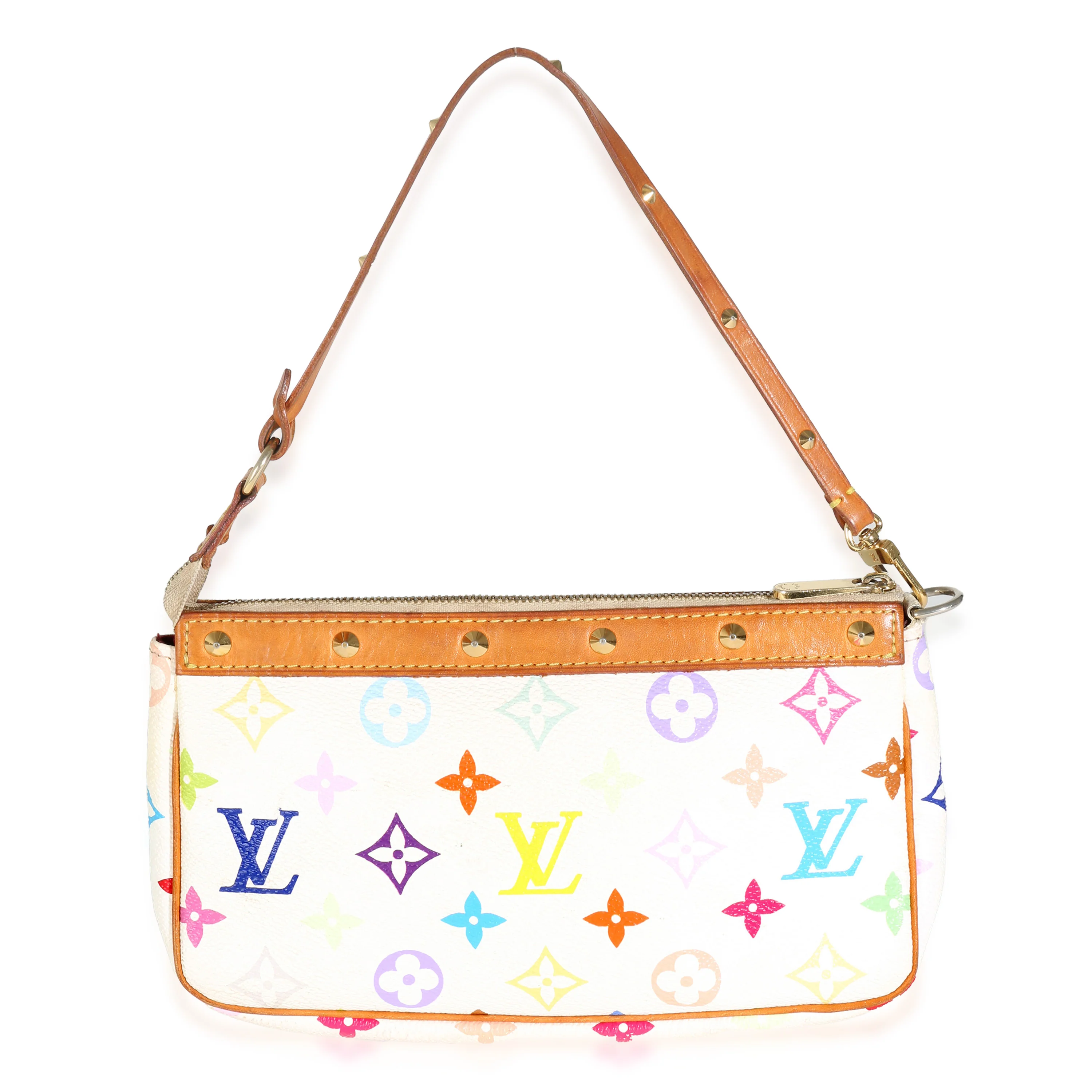 White Multicolor Monogram Canvas Pochette Accessoires