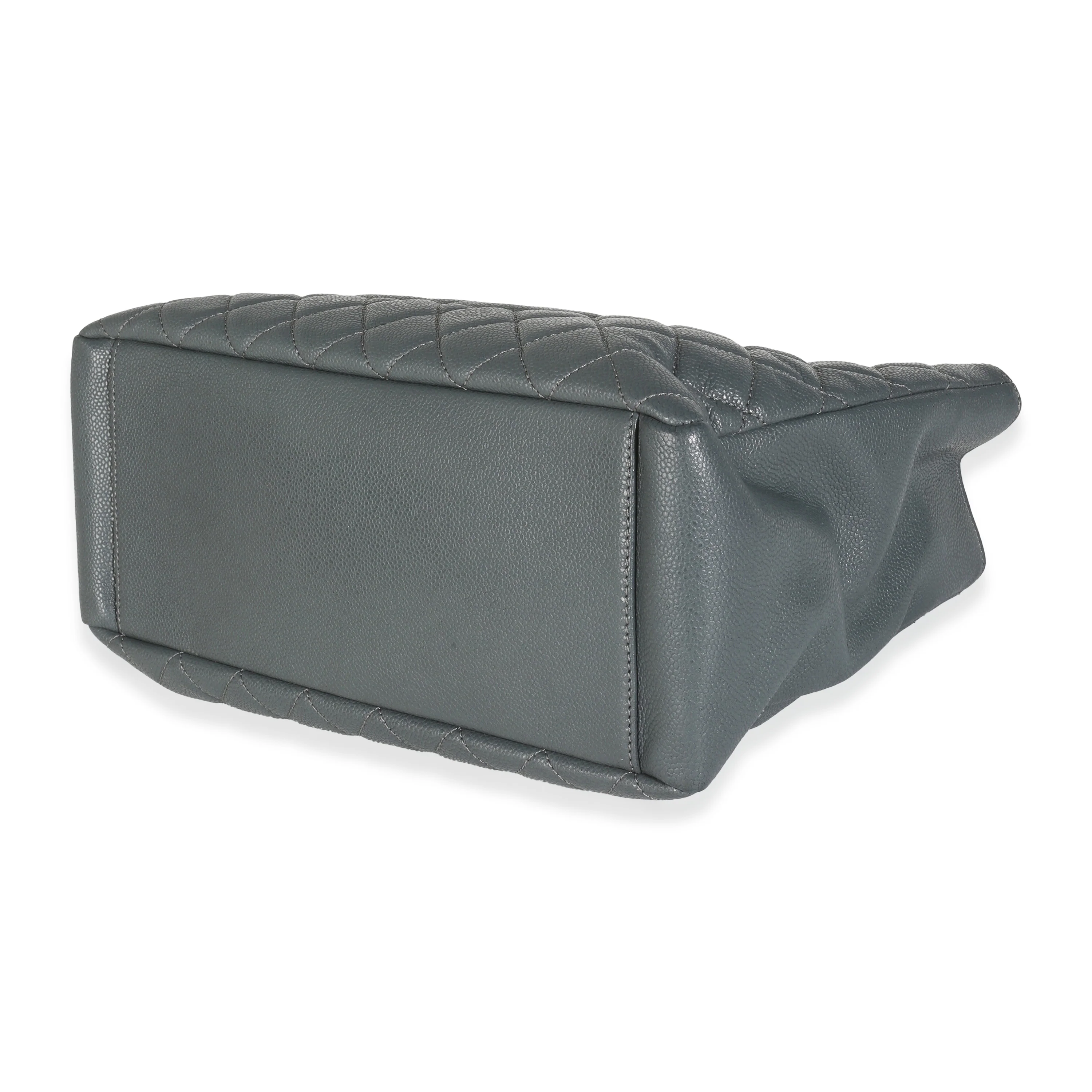Grey Quilted Caviar Grand Shopping Tote - Image 7