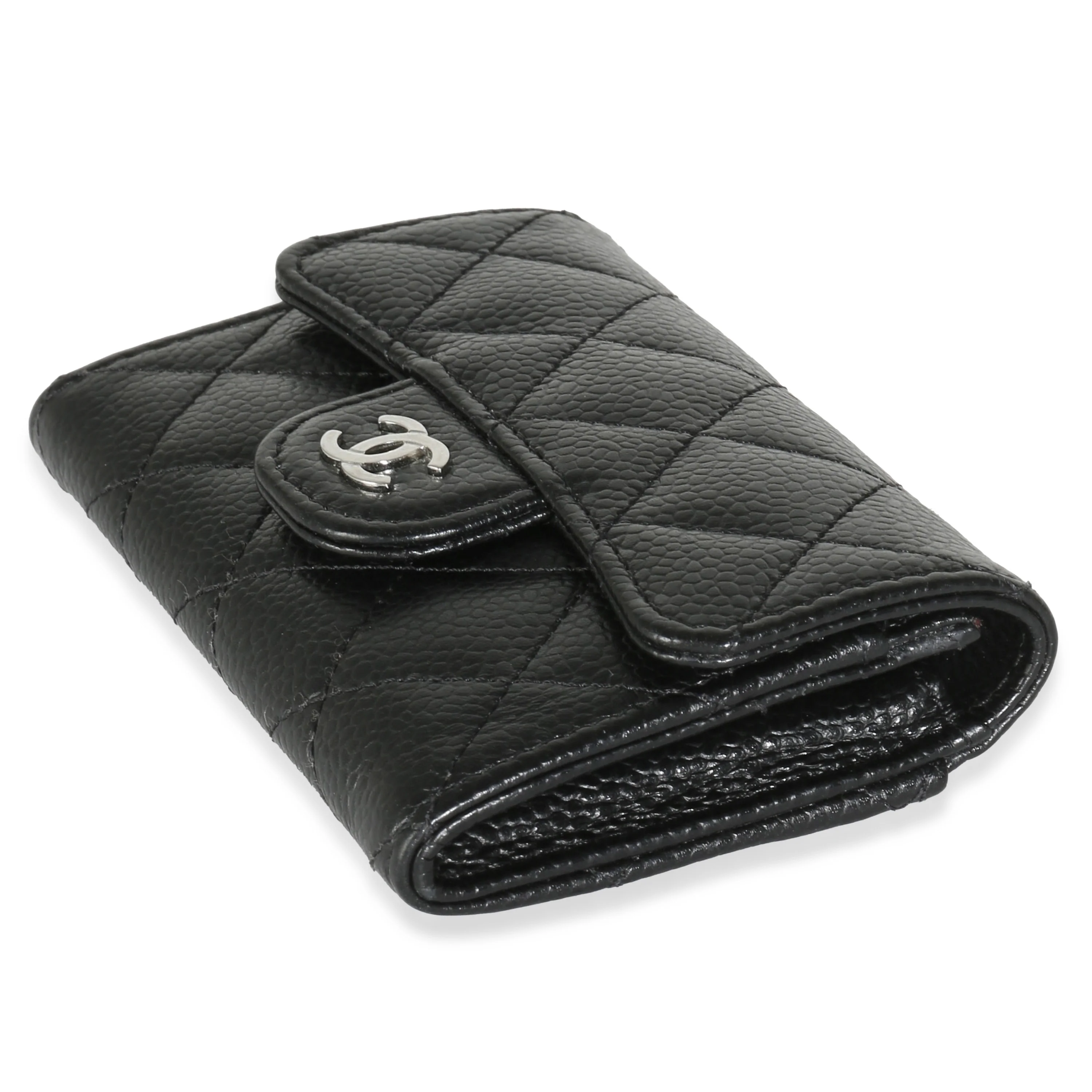 Black Quilted Caviar Classic Card Holder - Image 2