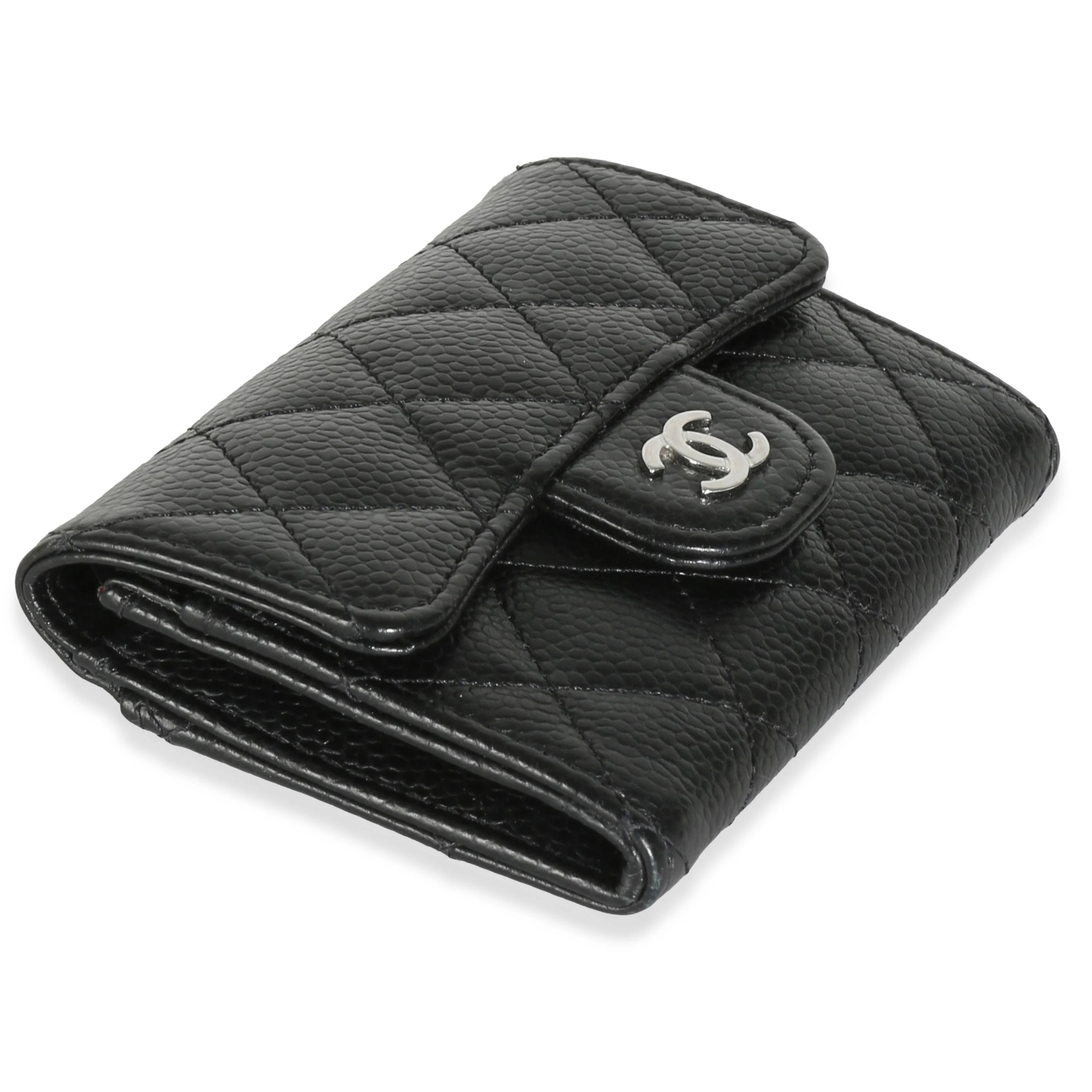 Black Quilted Caviar Classic Card Holder - Image 3