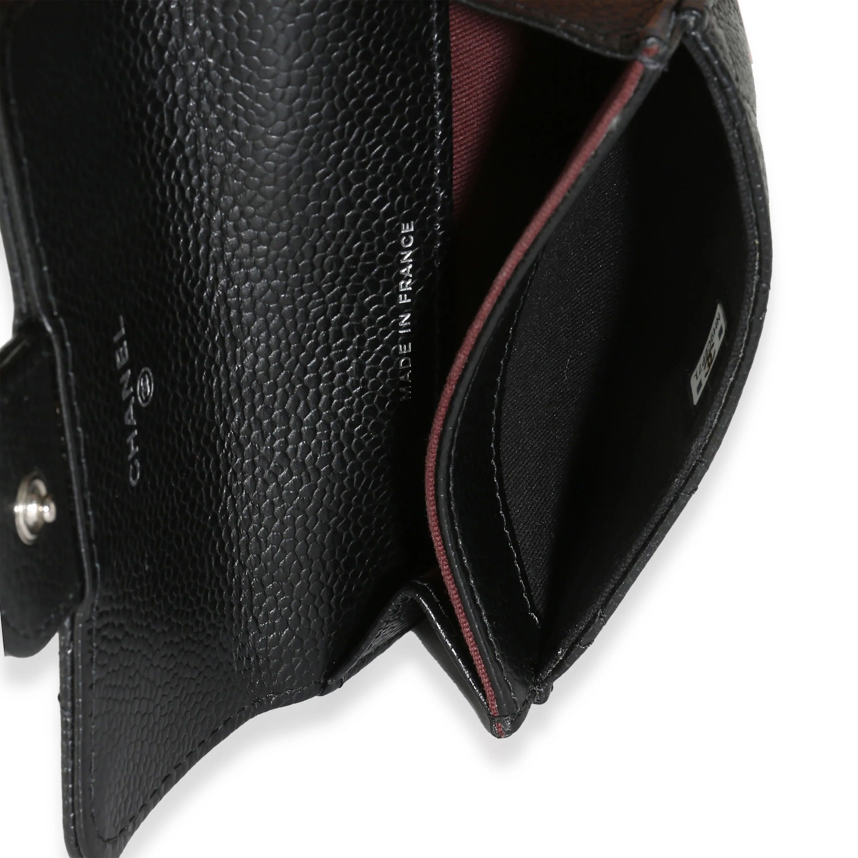 Black Quilted Caviar Classic Card Holder - Image 6
