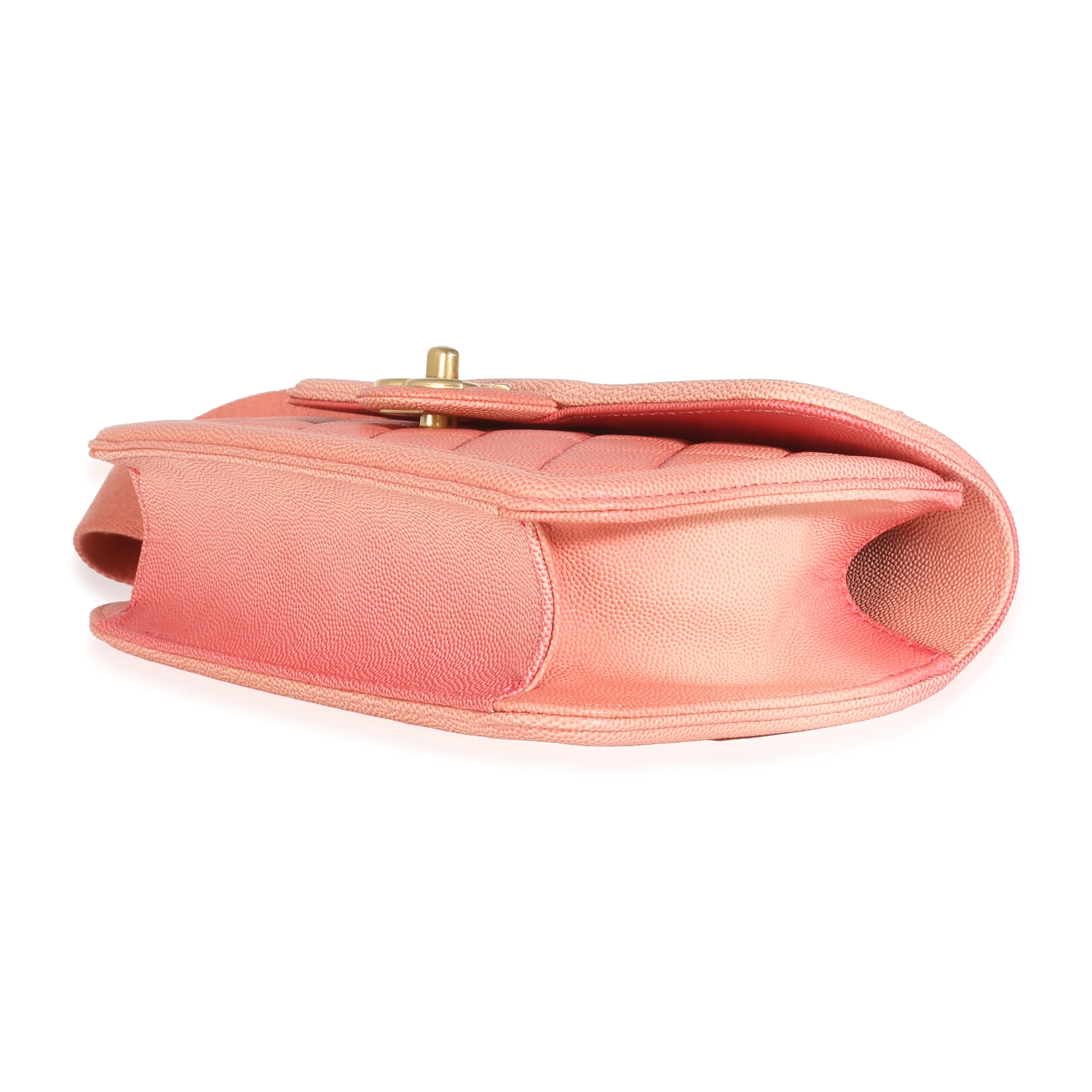 Coral Ombre Quilted Caviar Small Sunset By The Sea Flap Handbag - Image 7